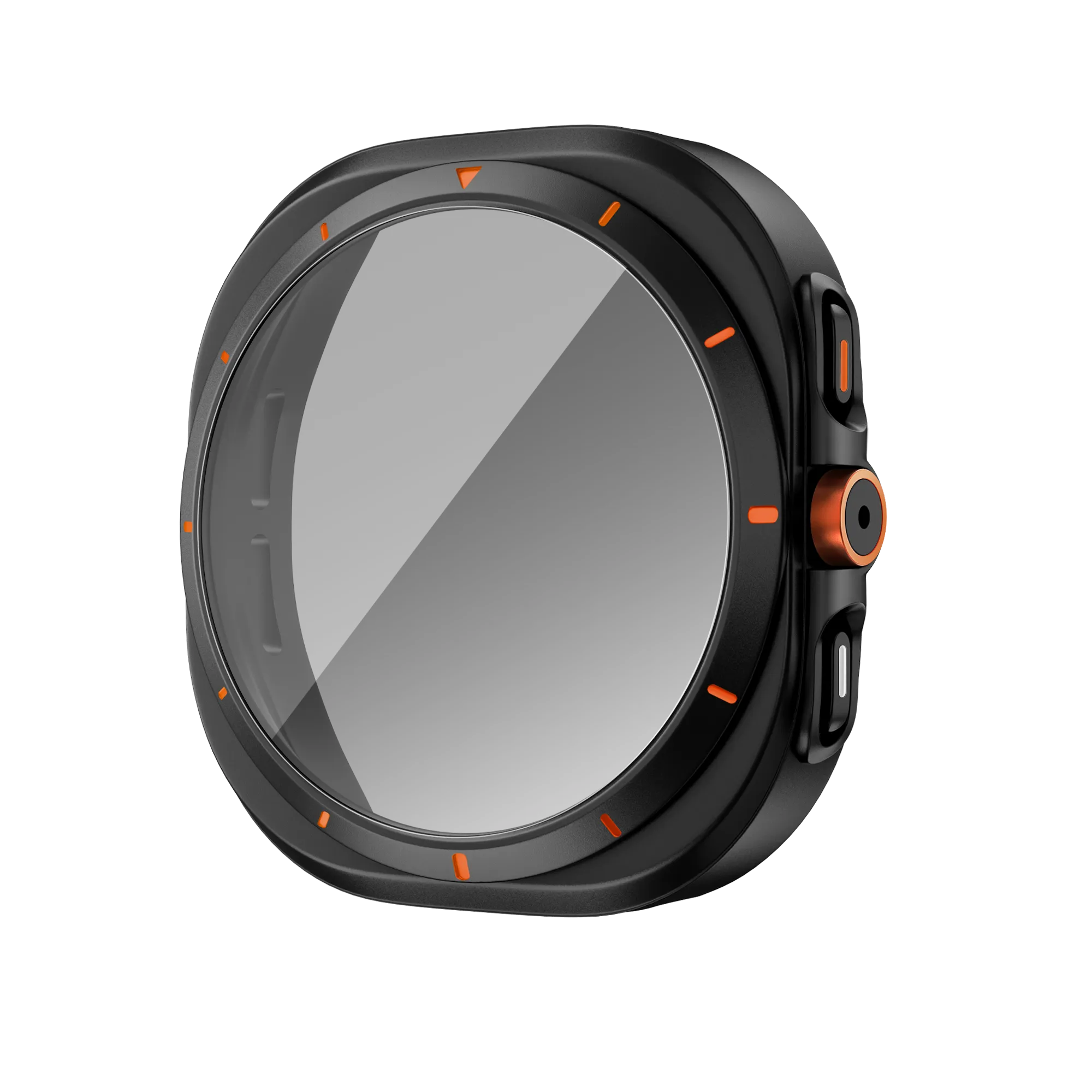 Bandz Samsung Galaxy Watch 7 - 44mm Square PC Case with Glass (Black)
