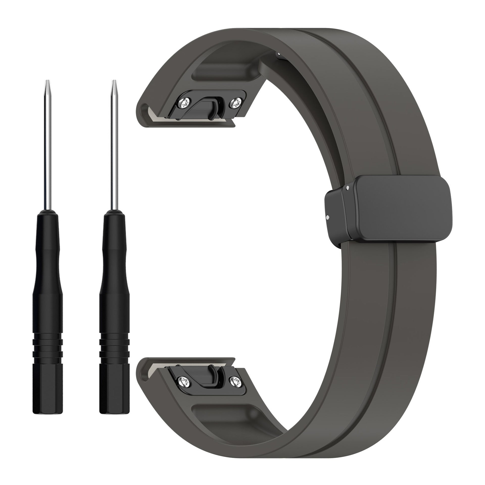 Bracelet silicone avec boucle-D Garmin Epix Gen 2 - 47mm (gris foncé)