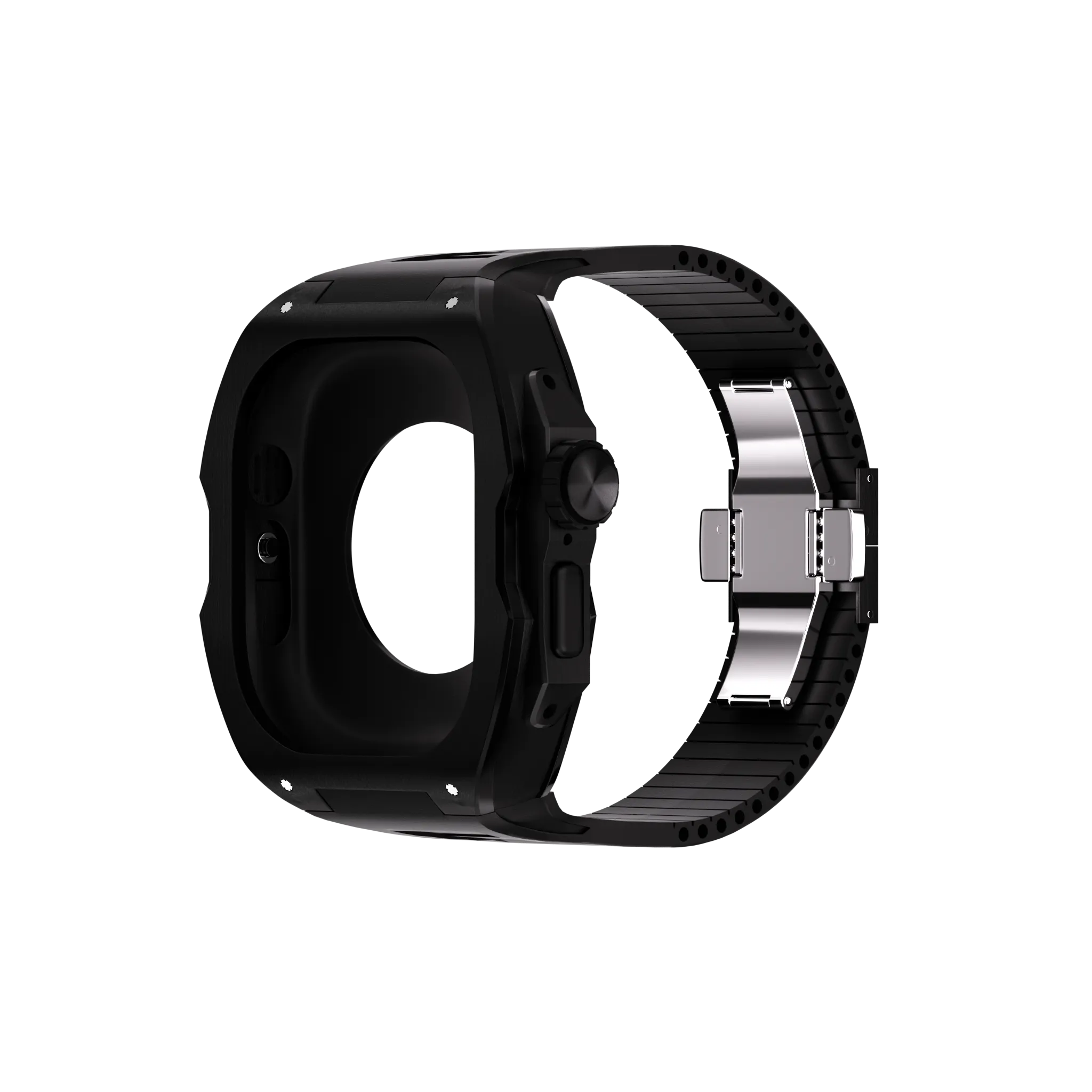 Reqior Boîtier avec bracelet en caoutchouc Apple Watch Ultra (noir)