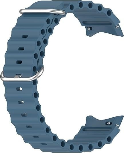 Silicone Ocean Strap, grey-blue, without a watch, 3/4 rear view