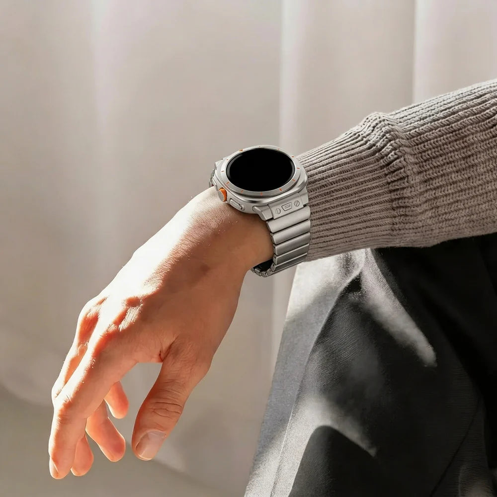Bandz Bracelet titane 'Hybrid' Samsung Galaxy Watch Ultra (titane/orange)
