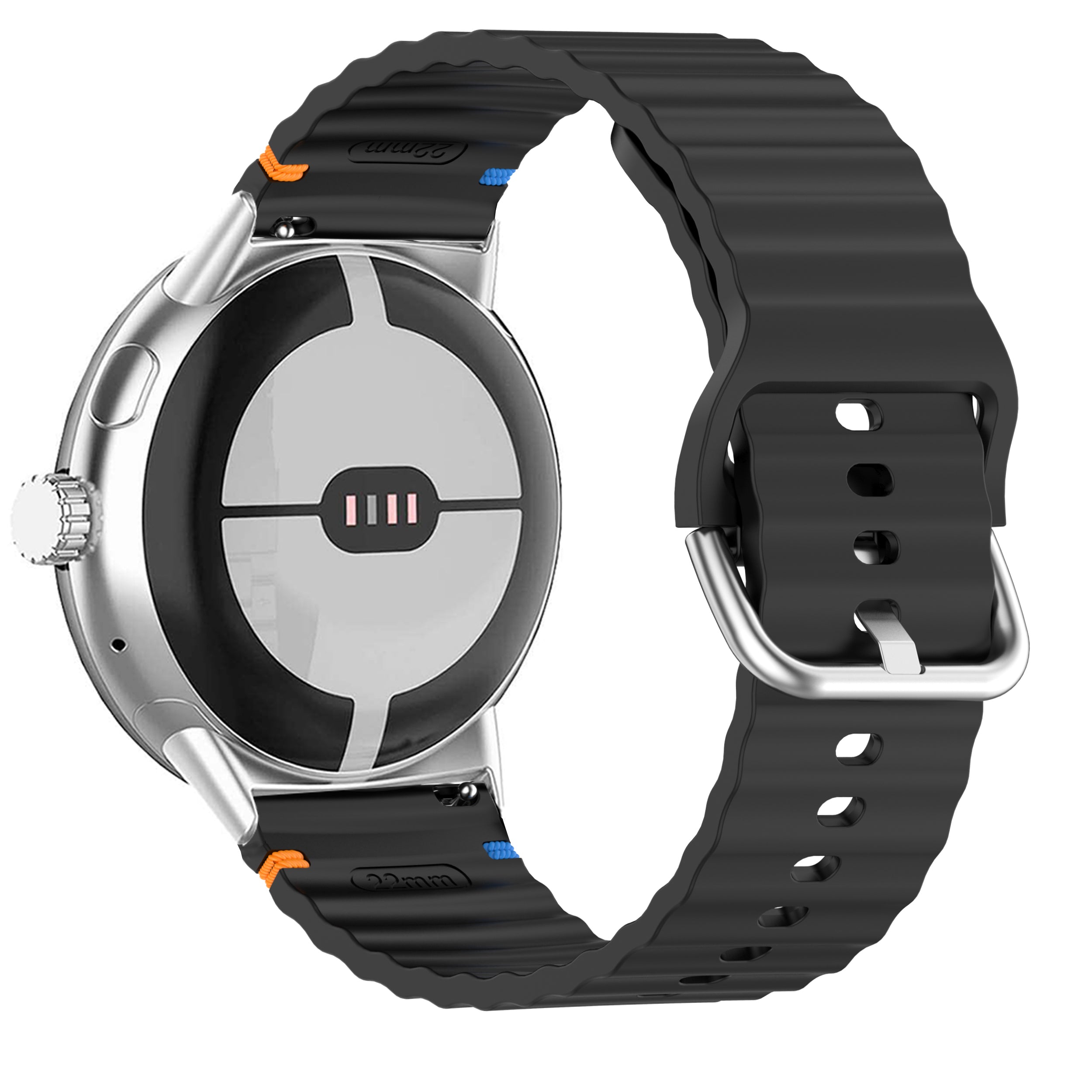 Google Pixel Watch 4 - 45mm Wave Silicone Strap (Black)