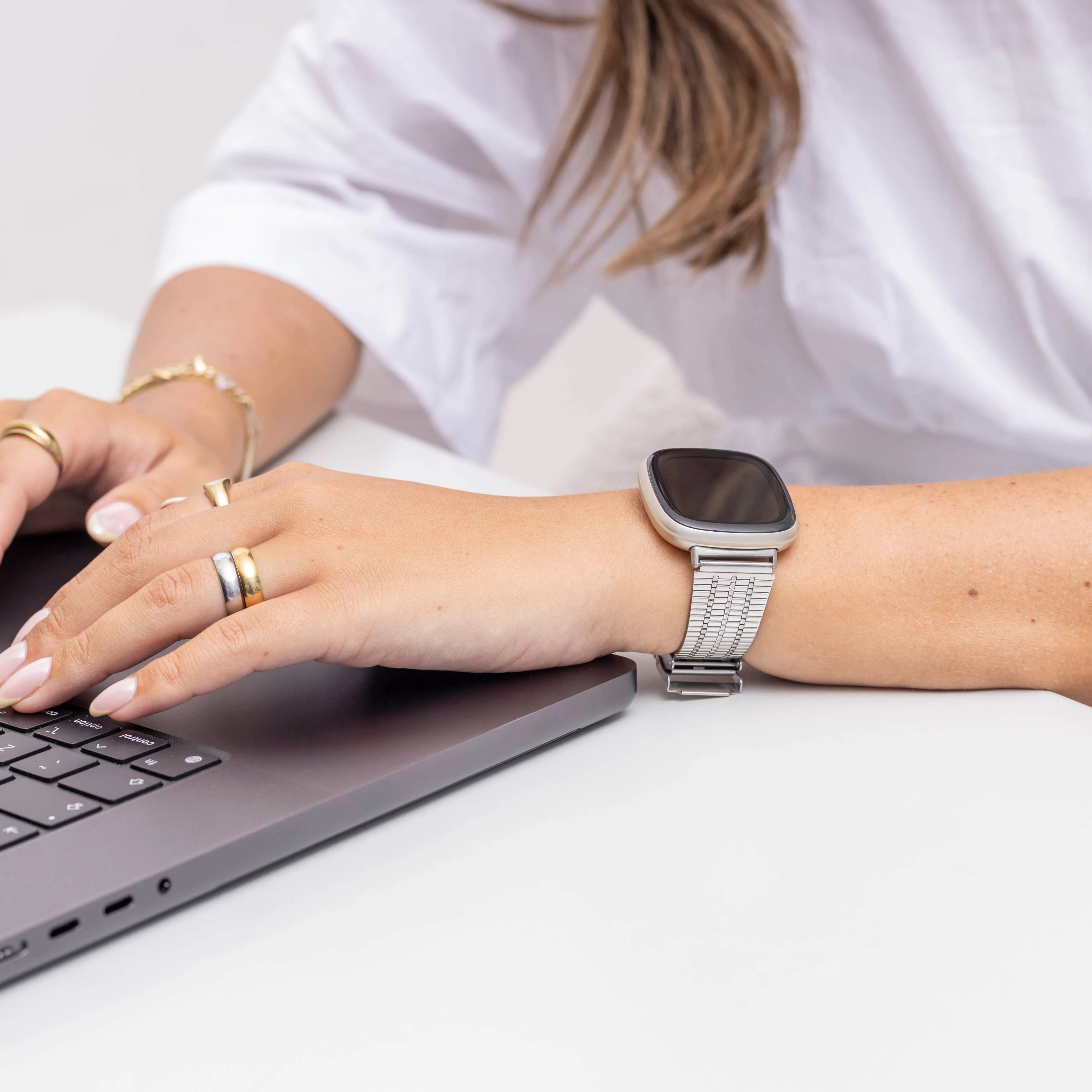 Bracelet acier inoxydable Fitbit Versa 3 (argent)