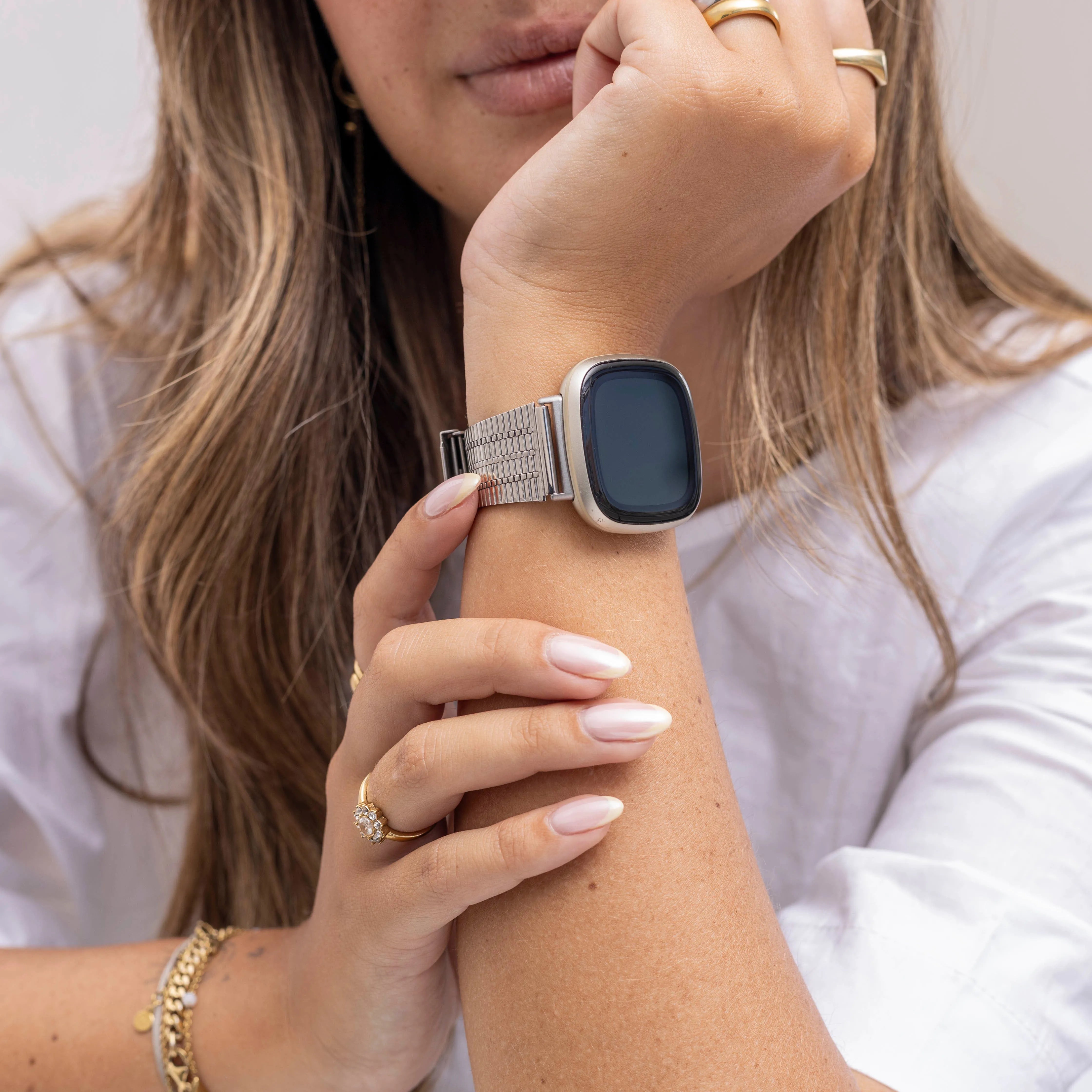 Bracelet acier inoxydable Fitbit Versa 3 (argent)