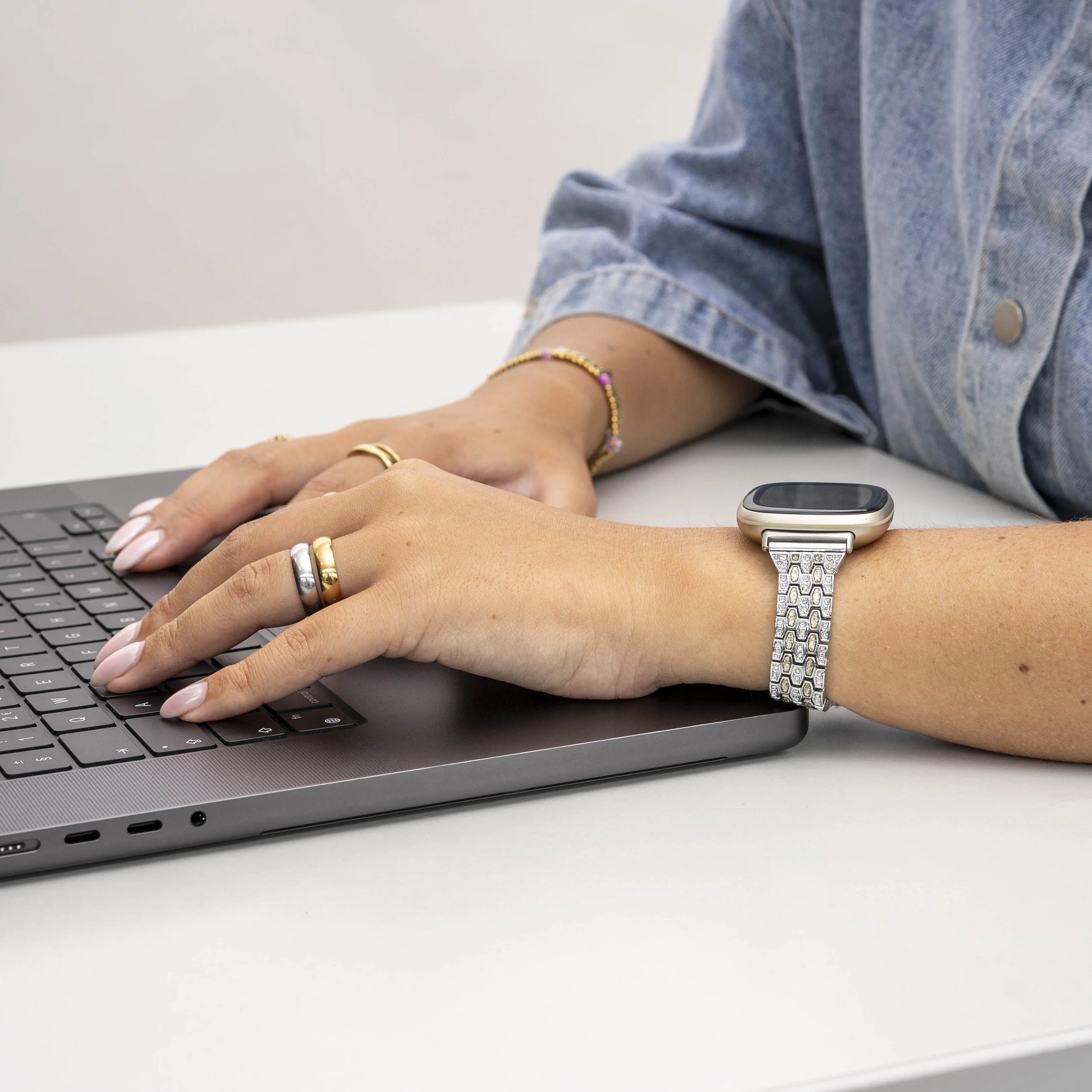 Bracelet Diamant Fitbit Versa 3 (argent)