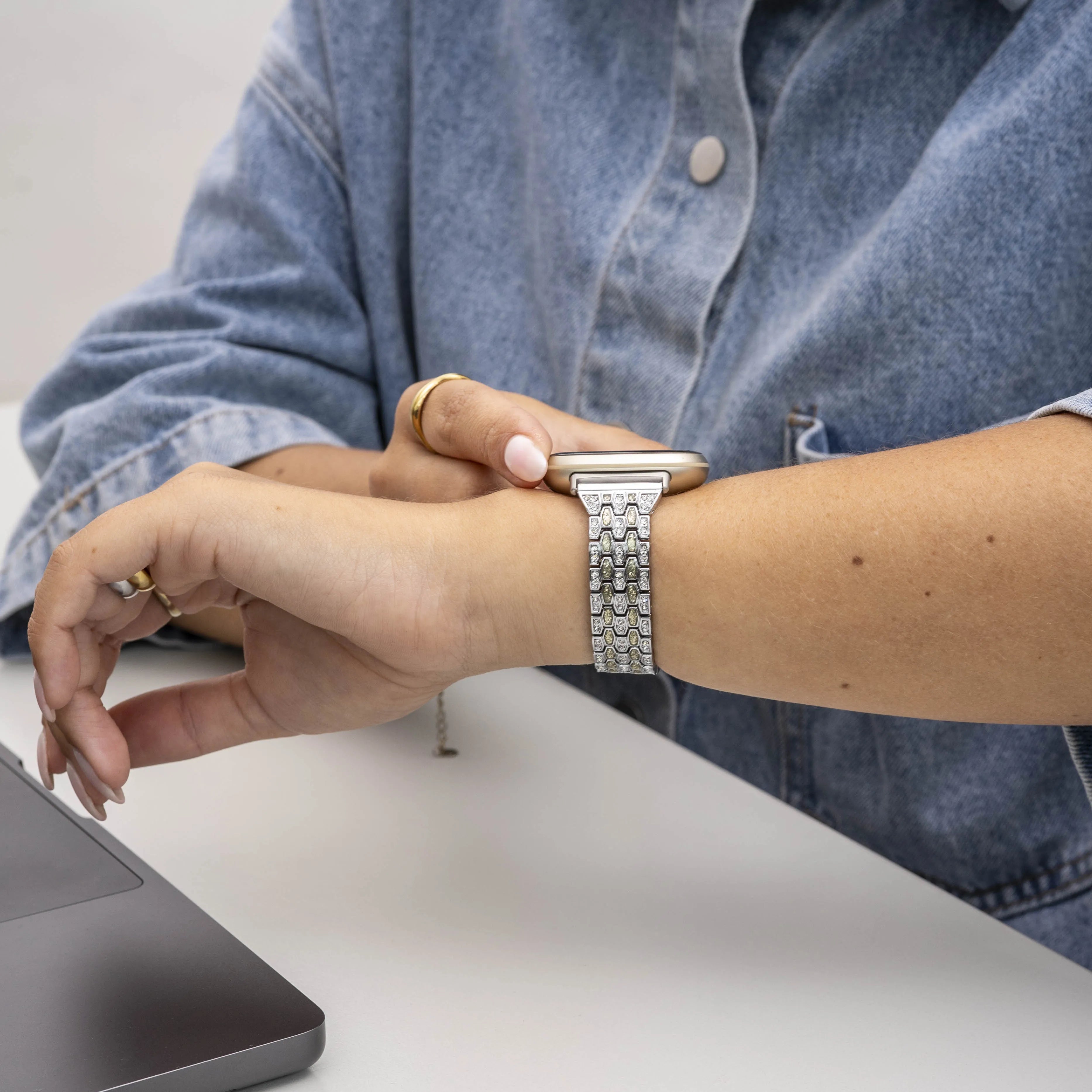 Bracelet Diamant Fitbit Versa 3 (argent)