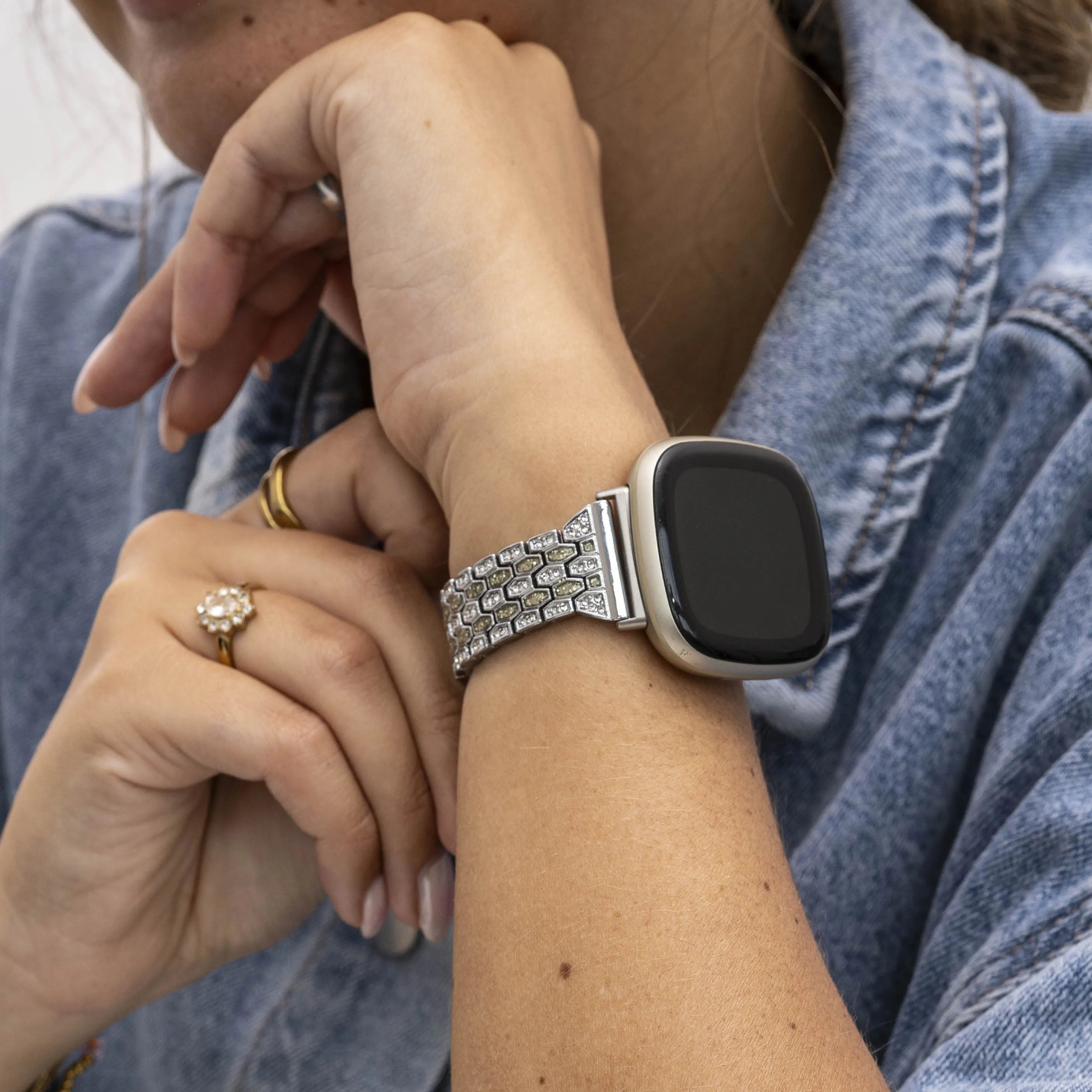Bracelet Diamant Fitbit Versa 3 (argent)