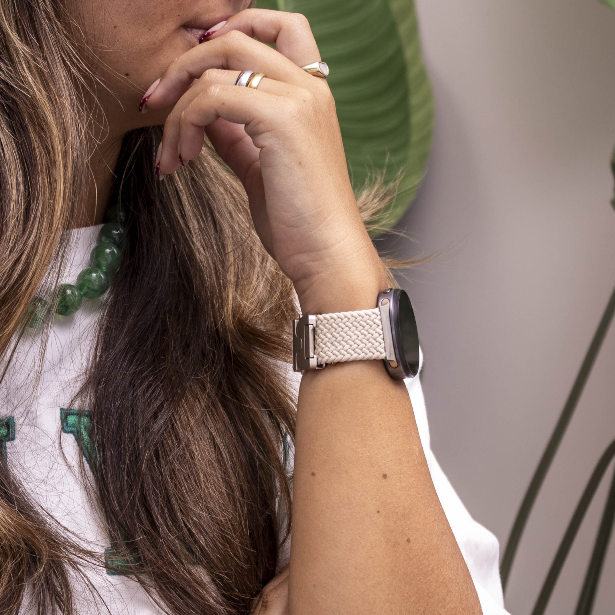 Bracelet tissu avec boucle Samsung Galaxy Watch 8 - 44mm (lumière stellaire)