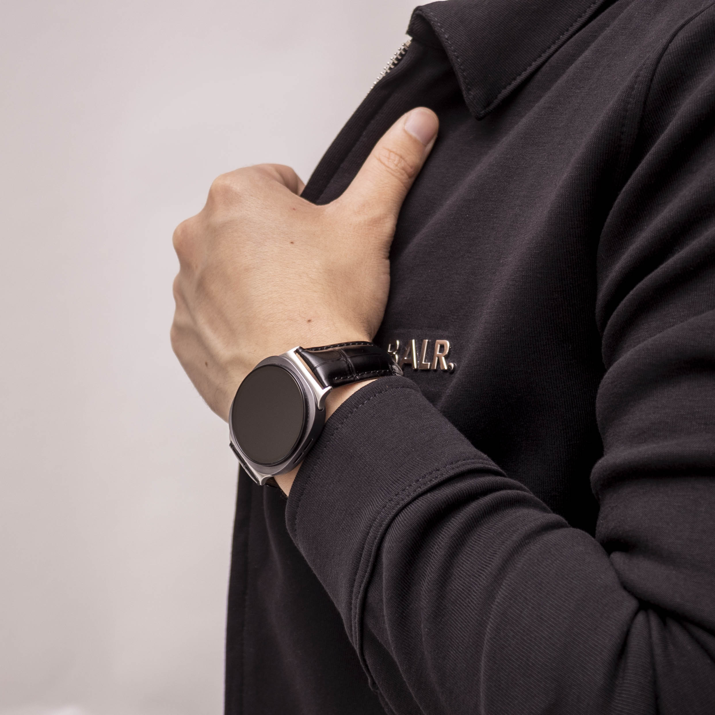 Bracelet cuir à effet crocodile Samsung Galaxy Watch 9 - 40mm (noir)