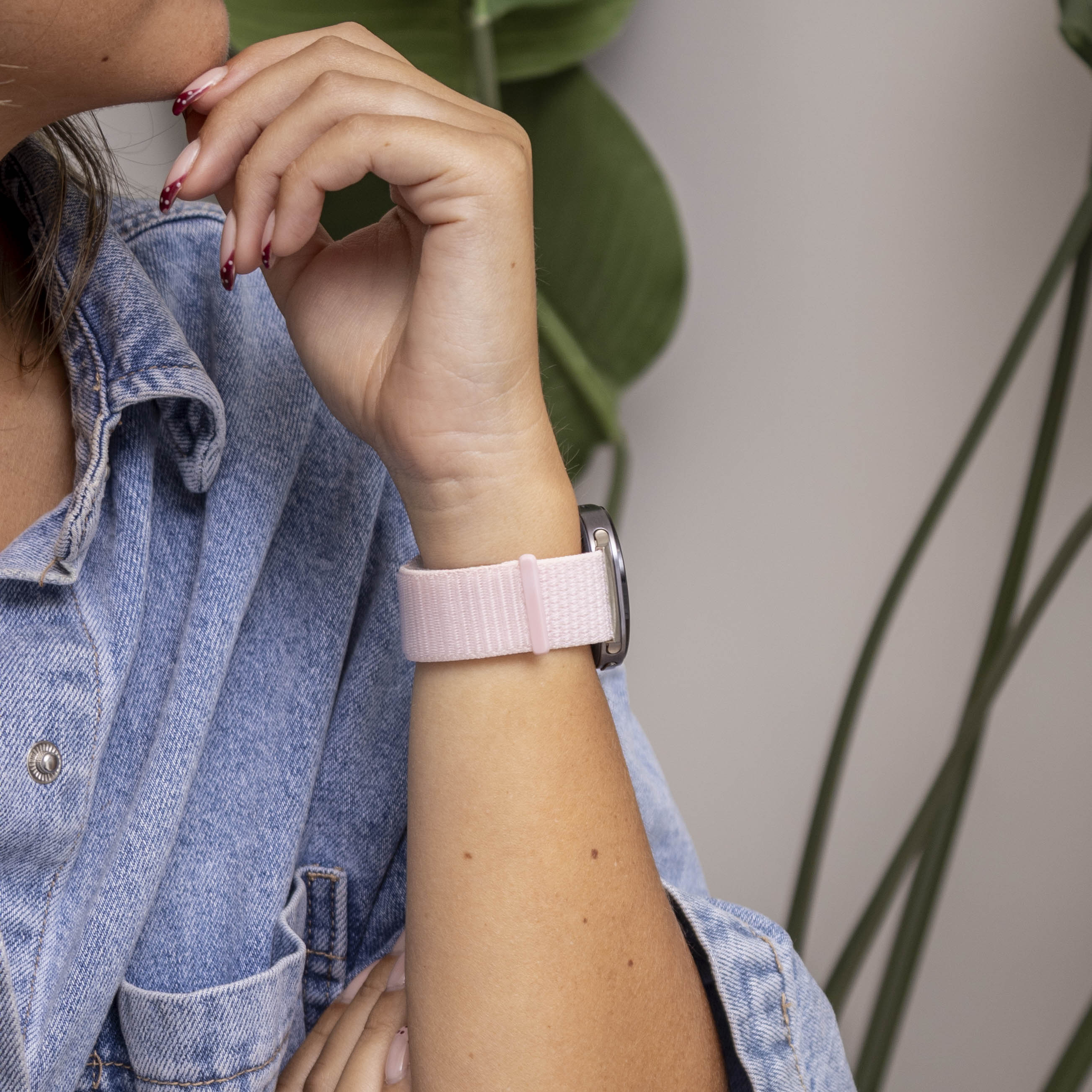Bracelet nylon Samsung Galaxy Watch 9 - 44mm (rose pâle)