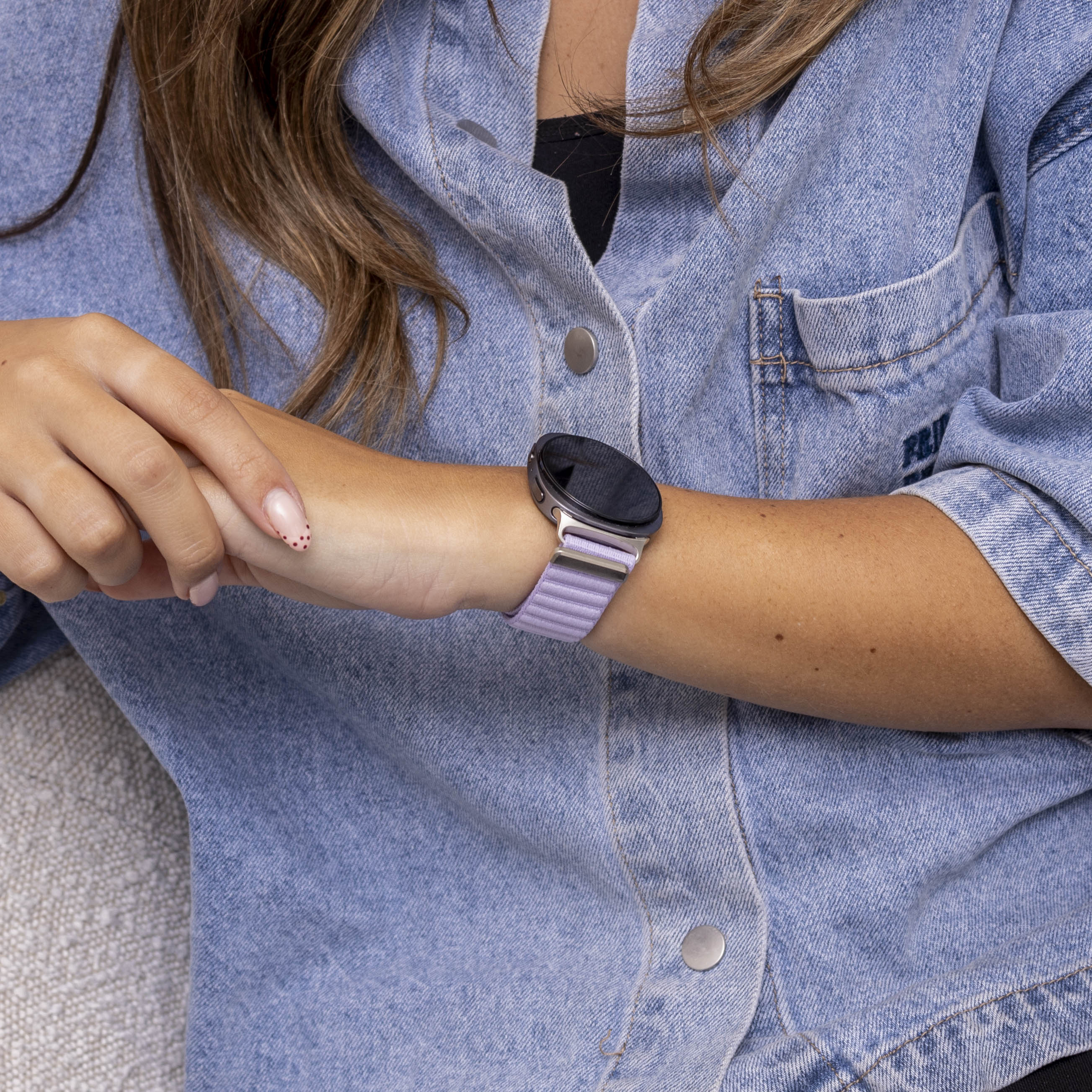 Samsung Galaxy Watch 8 Classic Wave Nylon Strap (Light Purple)