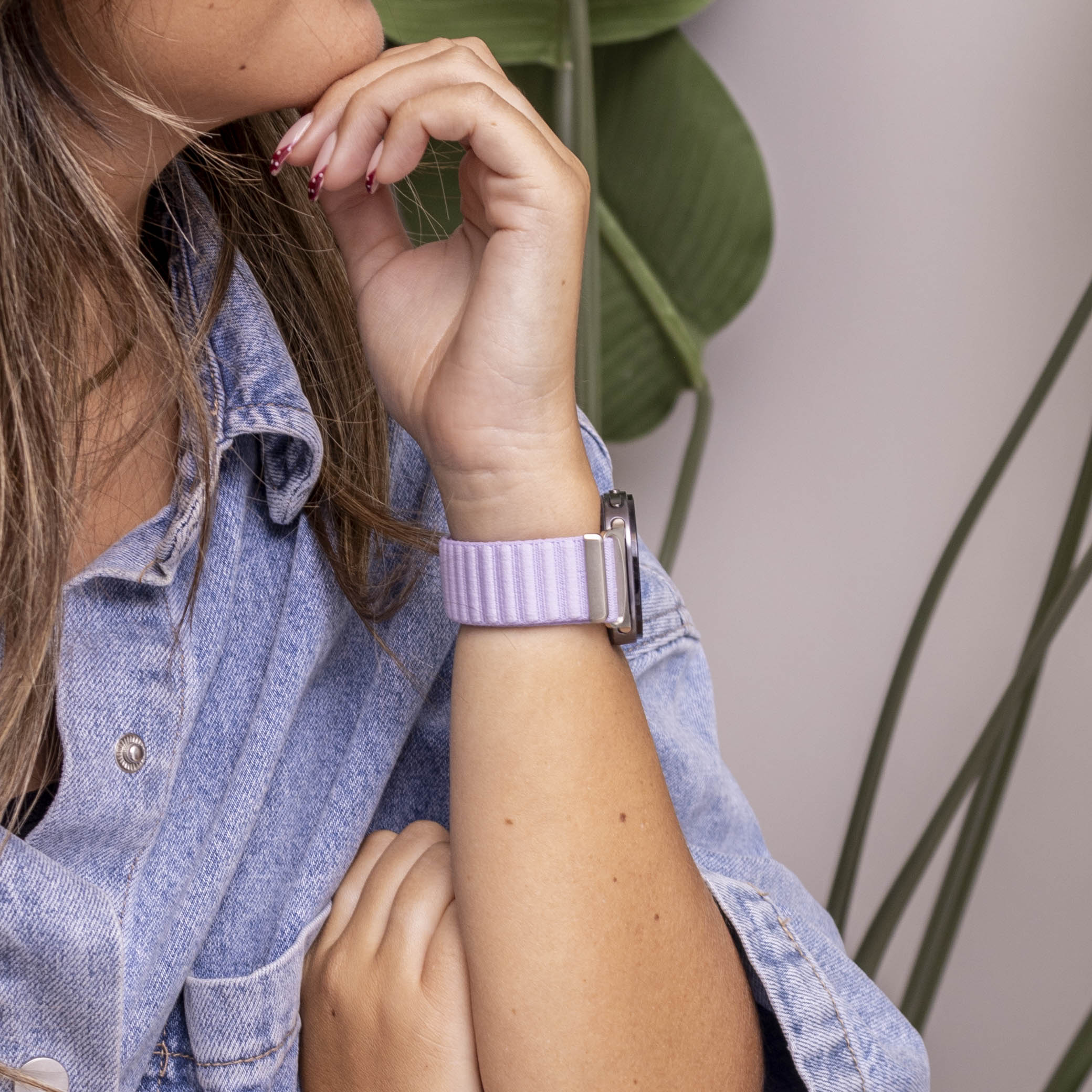 Bracelet nylon ondulé Samsung Galaxy Watch 9 - 44mm (mauve)