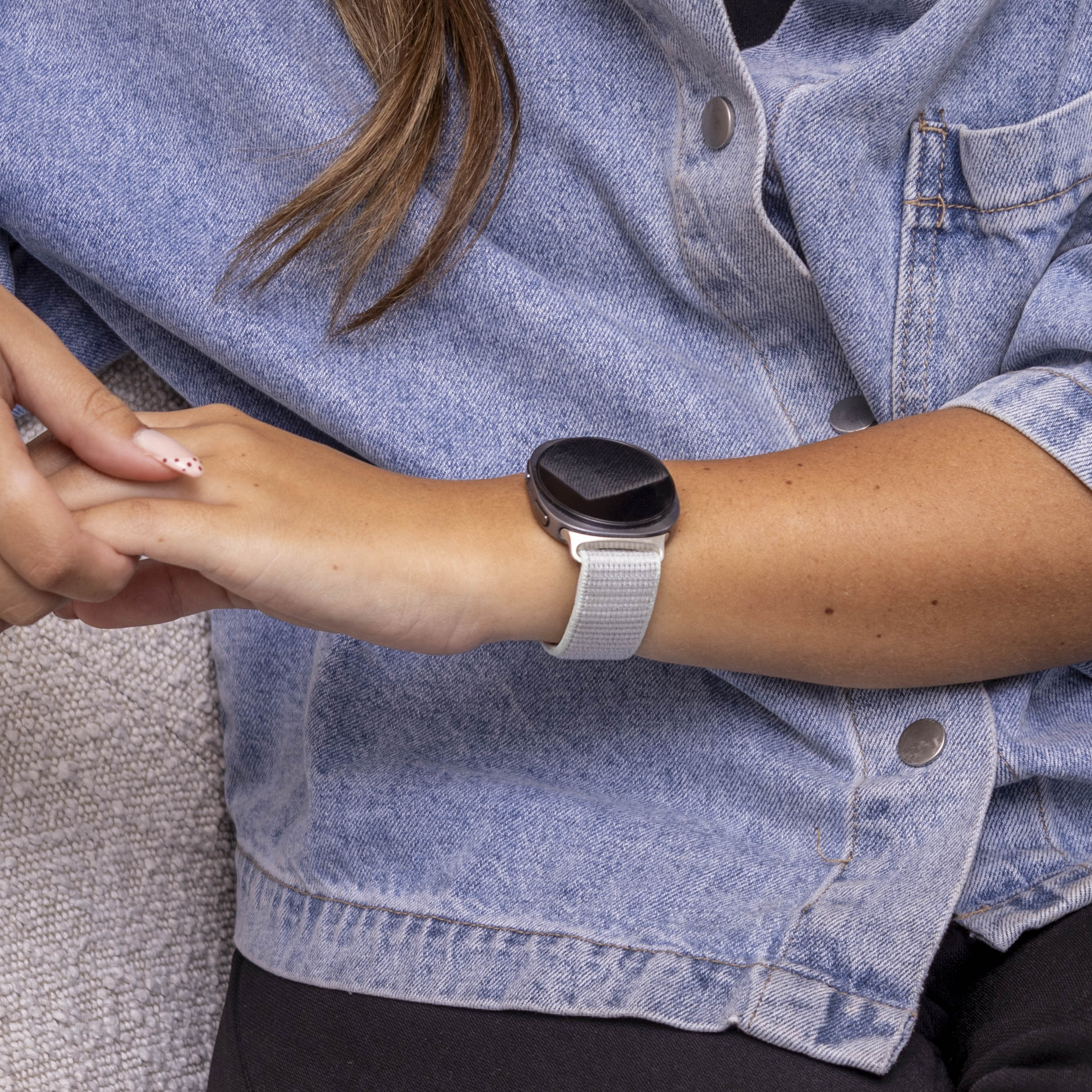 Bracelet nylon Samsung Galaxy Watch 9 - 44mm (cyan clair)