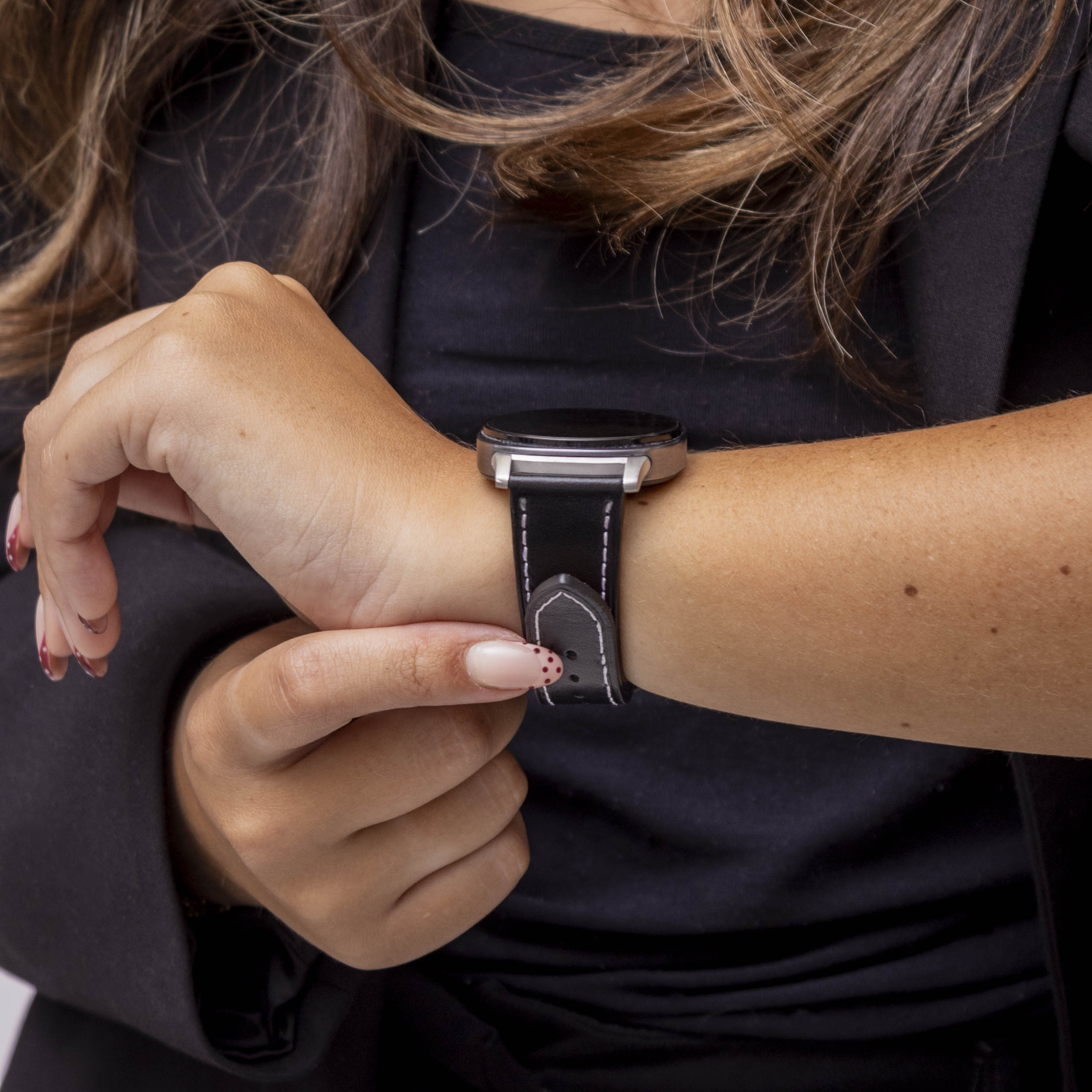 Bracelet cuir classique Samsung Galaxy Watch 9 - 40mm (noir)