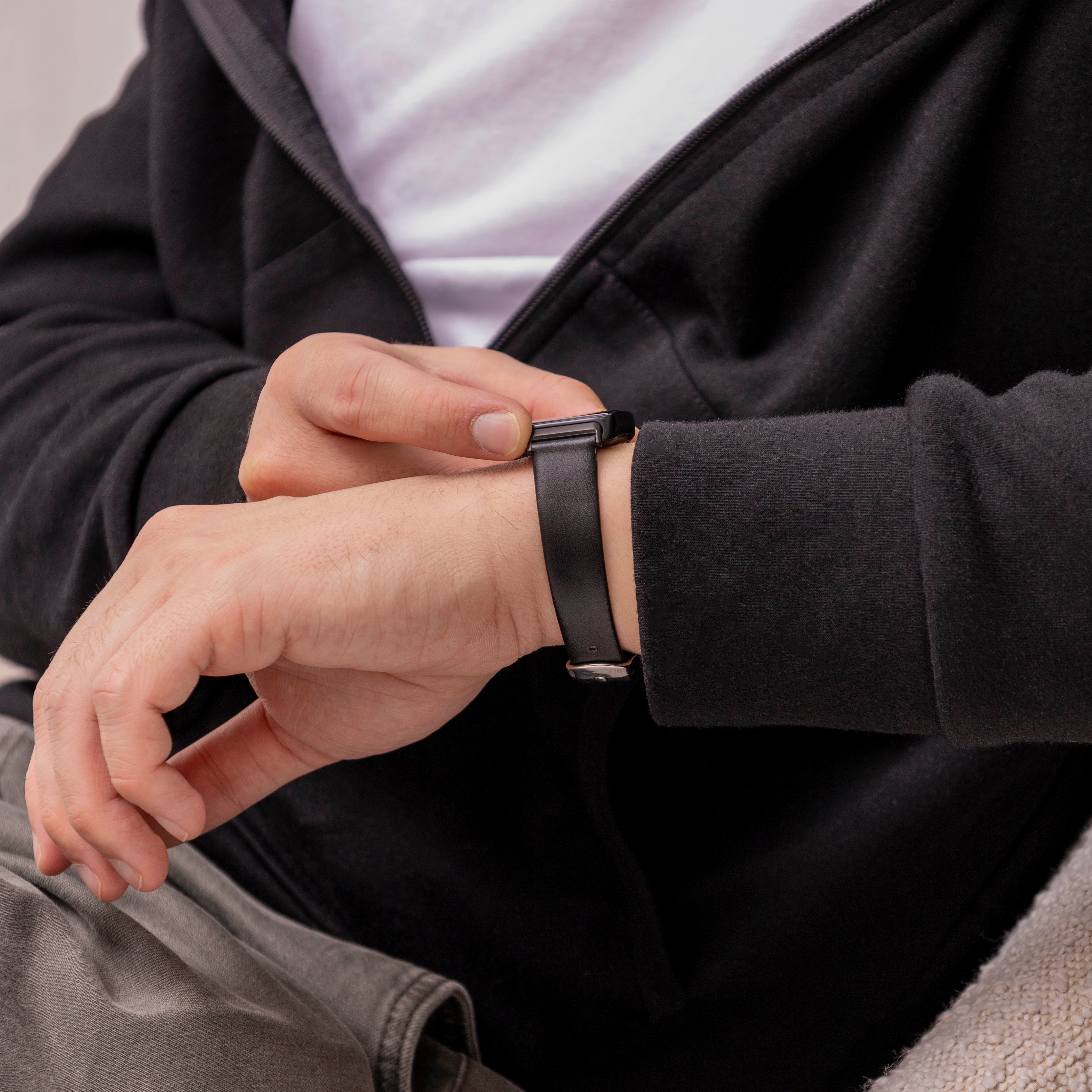 Bracelet cuir Huawei Band 8 (noir)