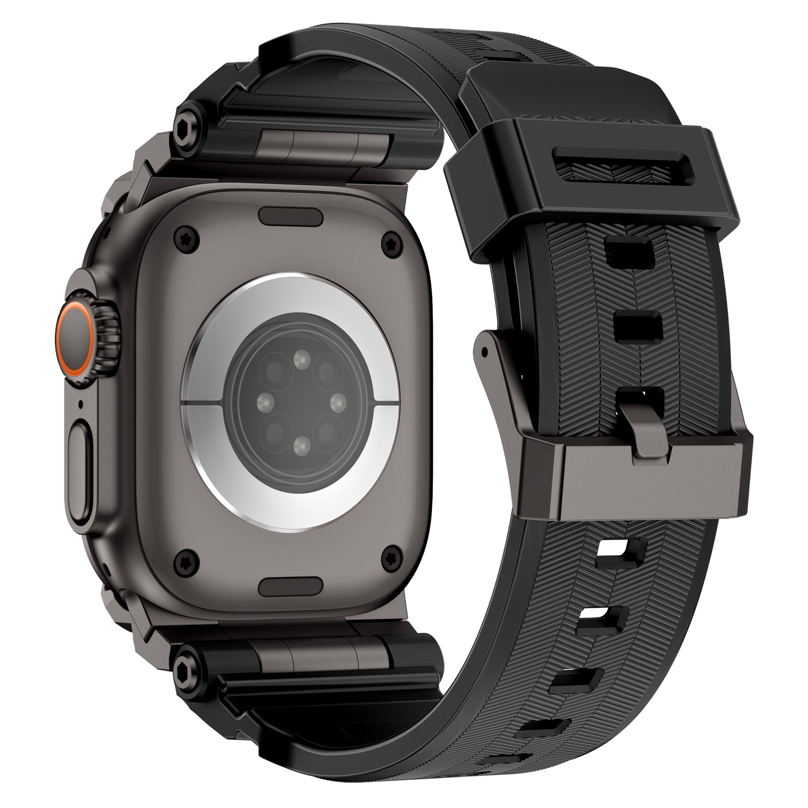 Apple Watch Ultra 'Four Claw' Silicone Strap (Black with Black)