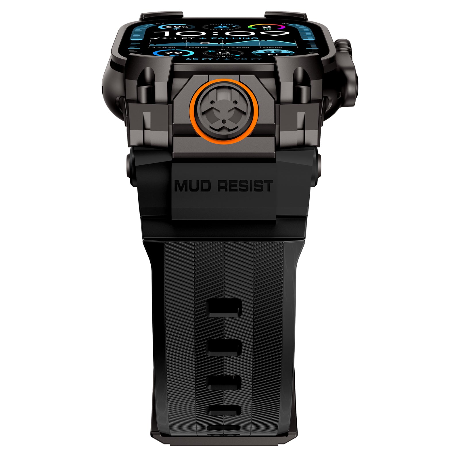 Apple Watch Ultra 'Four Claw' Silicone Strap (Black with Black)