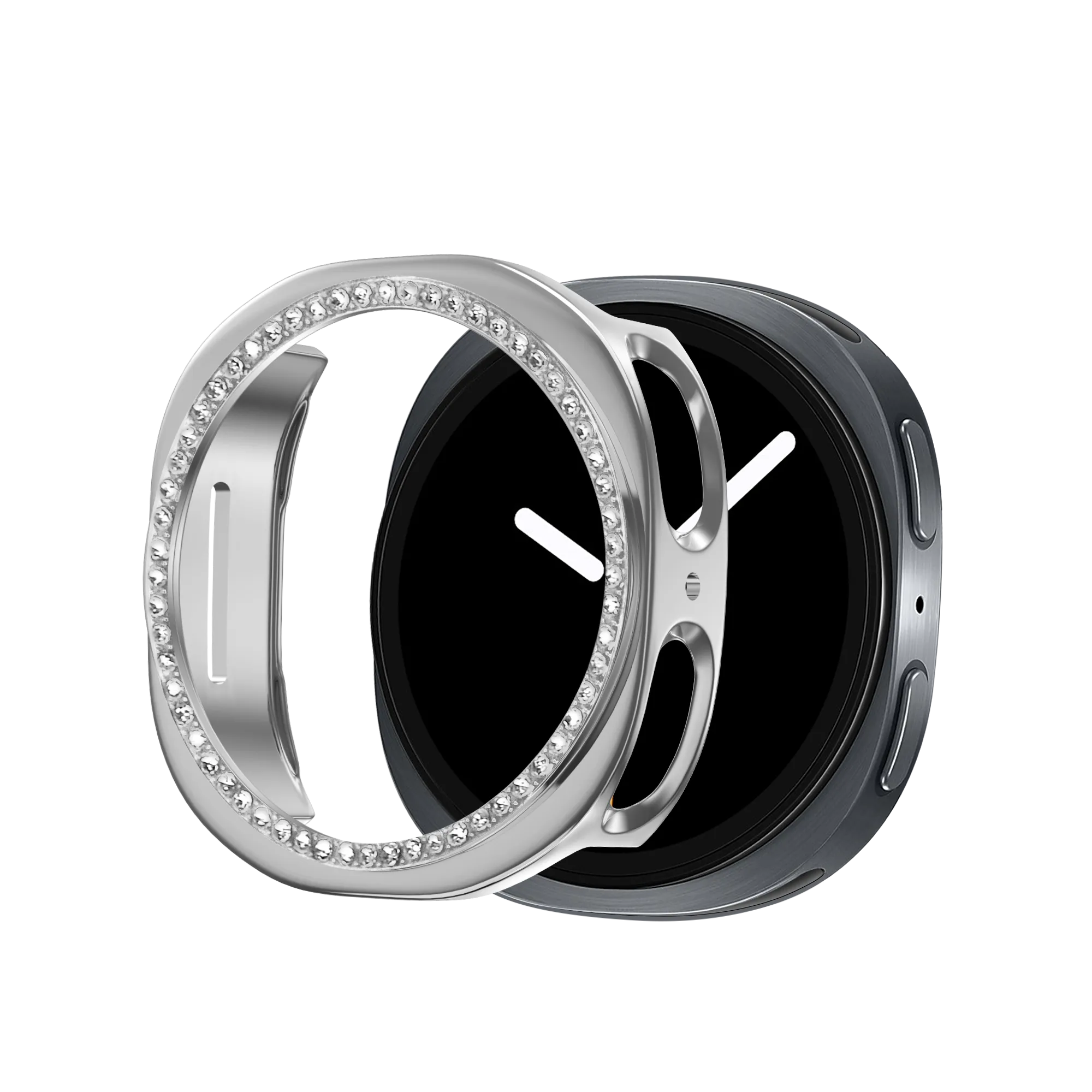 Bandz Coque PC Diamante Samsung Galaxy Watch 8 - 40mm / 9 - 40mm (argent)