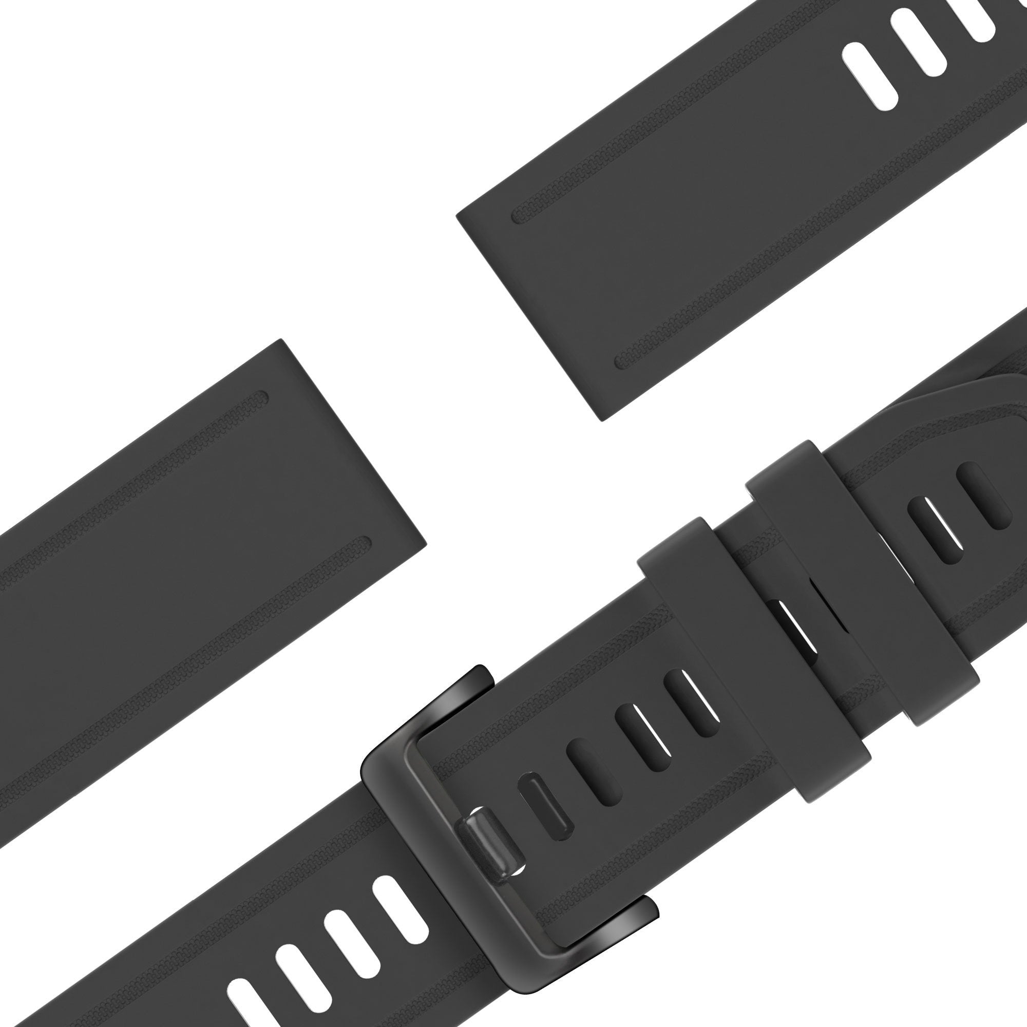 Bandz Bracelet silicone avec boucle Garmin Descent Mk3(i) - 43mm (noir)