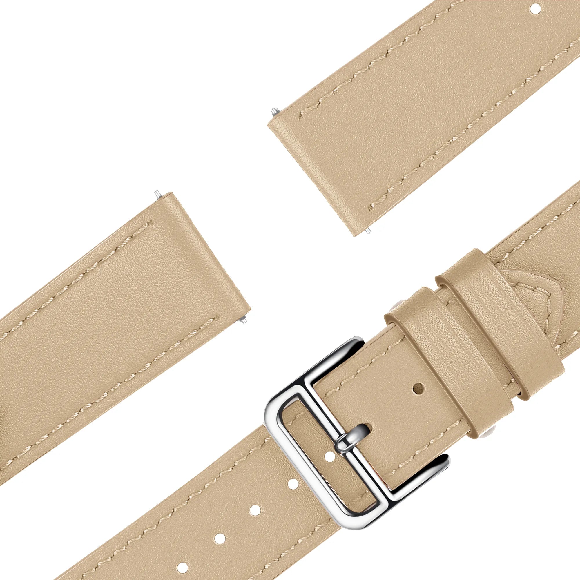Bandz Bracelet cuir 'Deluxe' Garmin Vivoactive 4s (thé au lait)