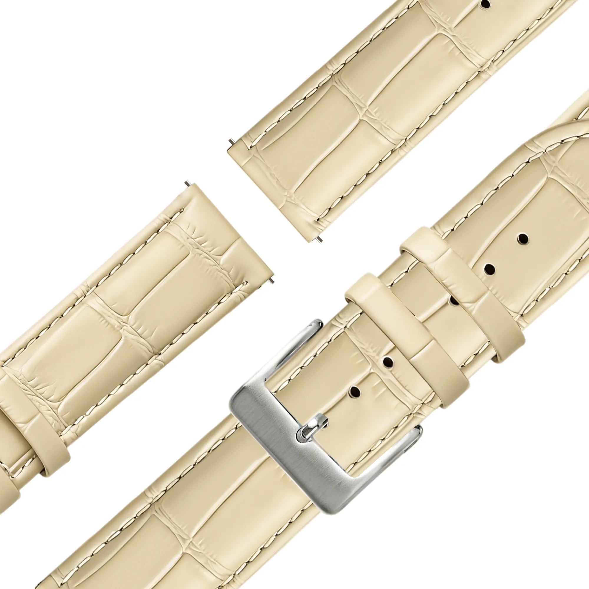 Bandz Bracelet cuir effet crocodile Garmin Vivomove HR (beige)