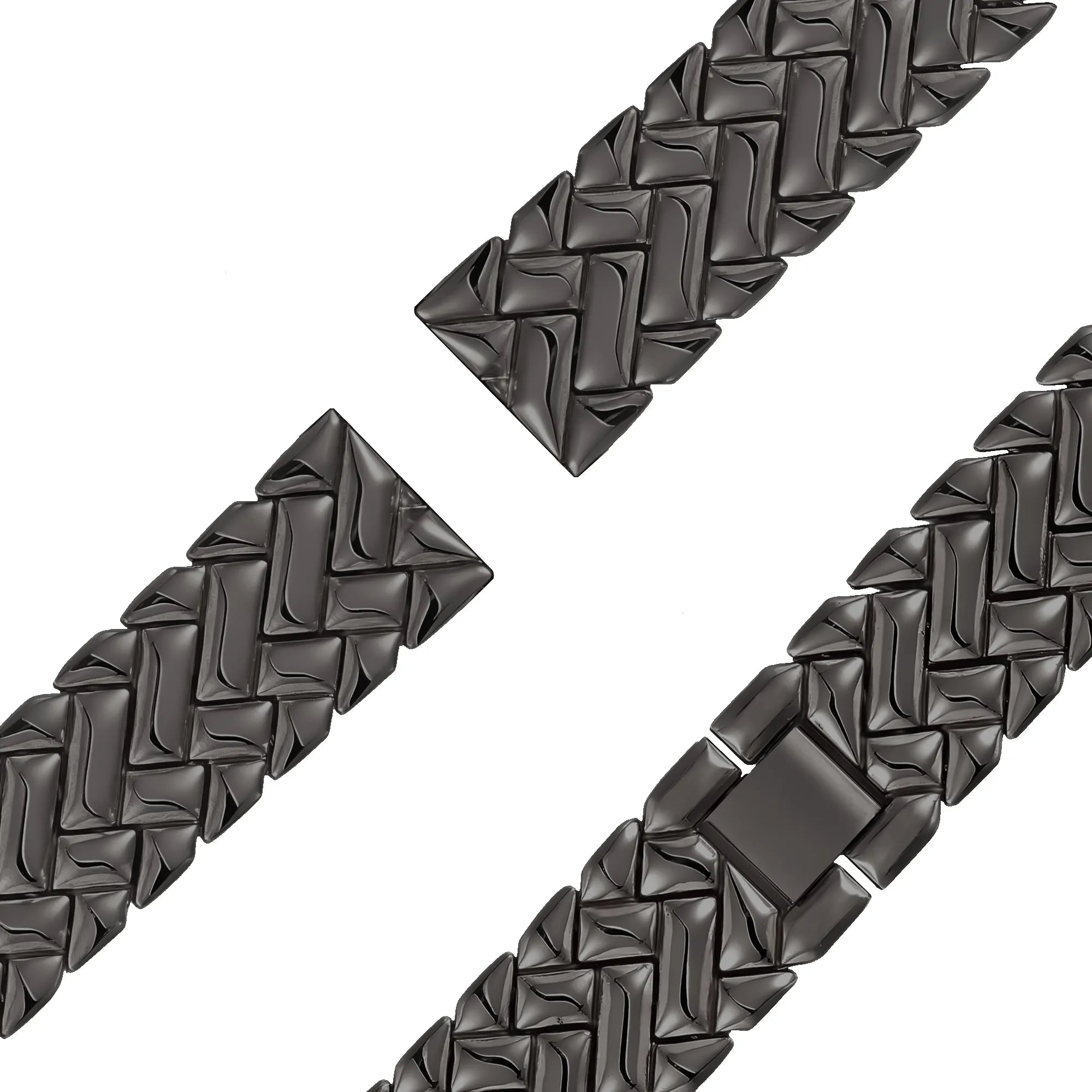 Bandz Bracelet metal 'V-Type' Garmin Vivoactive 4s (noir)