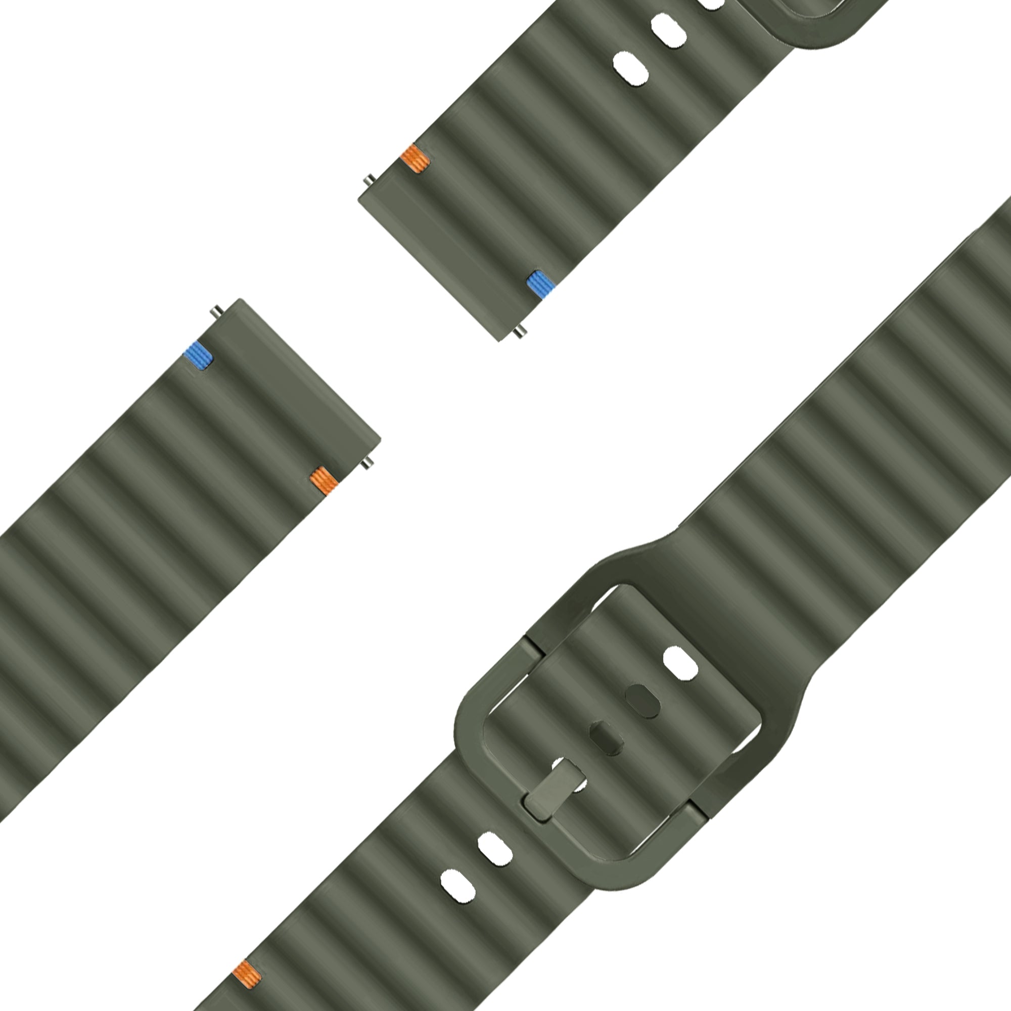 Bandz Bracelet silicone ondulé Garmin Bounce 2 (vert militaire)