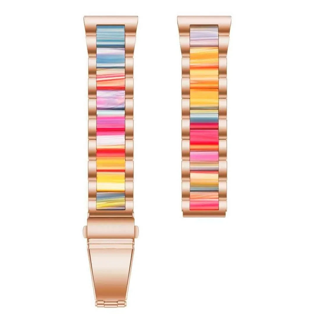Bracelet résine et acier Amazfit Active (rose or/coloré)