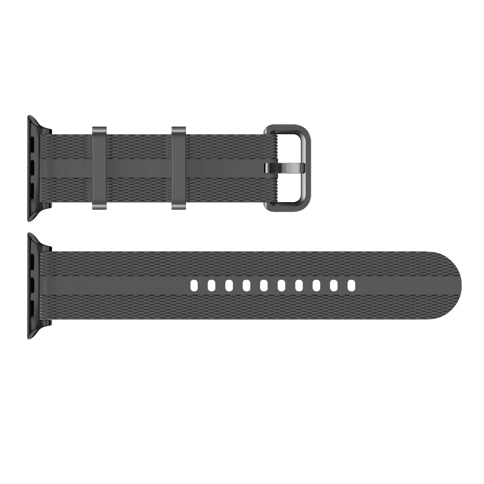 Bracelet active silicone Apple Watch (gris foncé/orange)