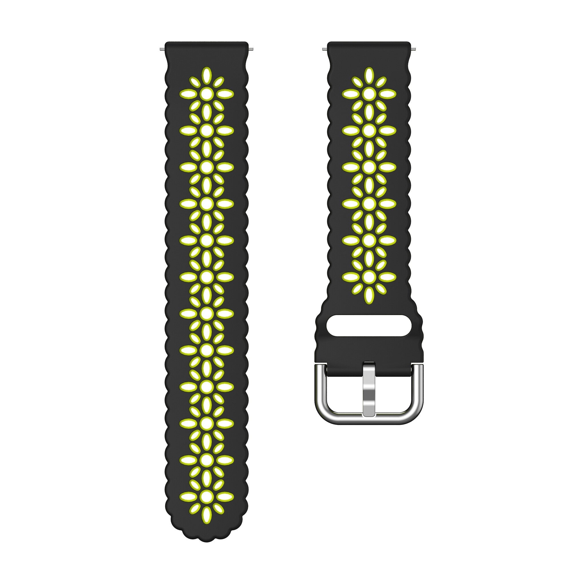 Bracelet de silicone avec relief Withings ScanWatch Nova (noir/vert)