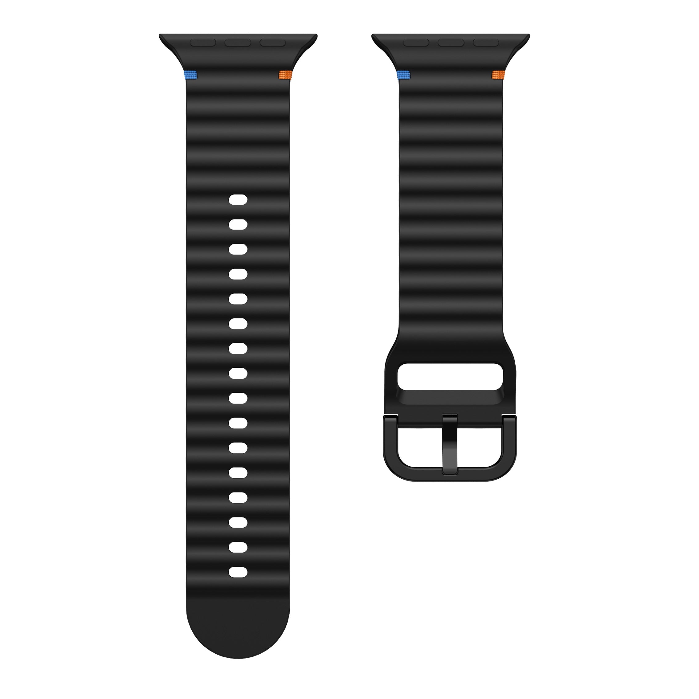 Bracelet silicone ondulé Apple Watch Ultra (noir)