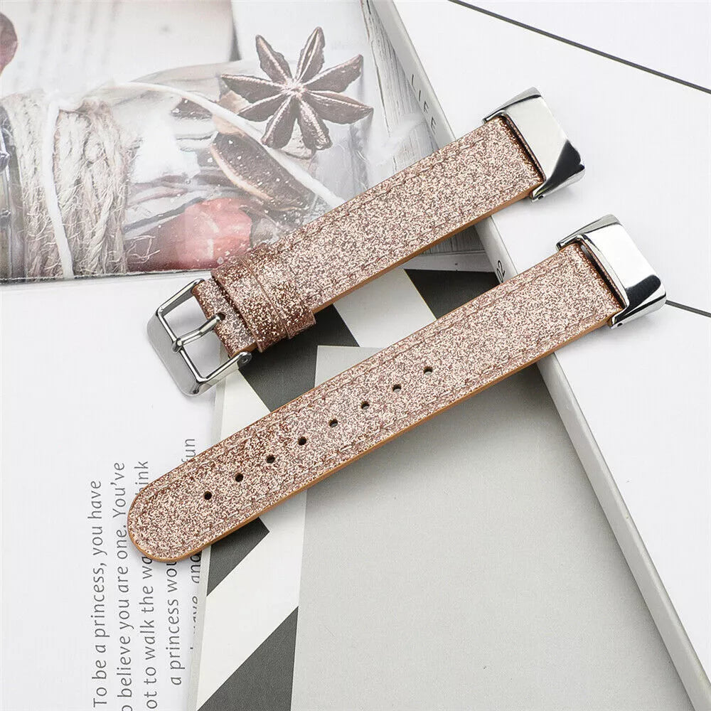 Bracelet cuir Fitbit Charge 6 (or foncé)