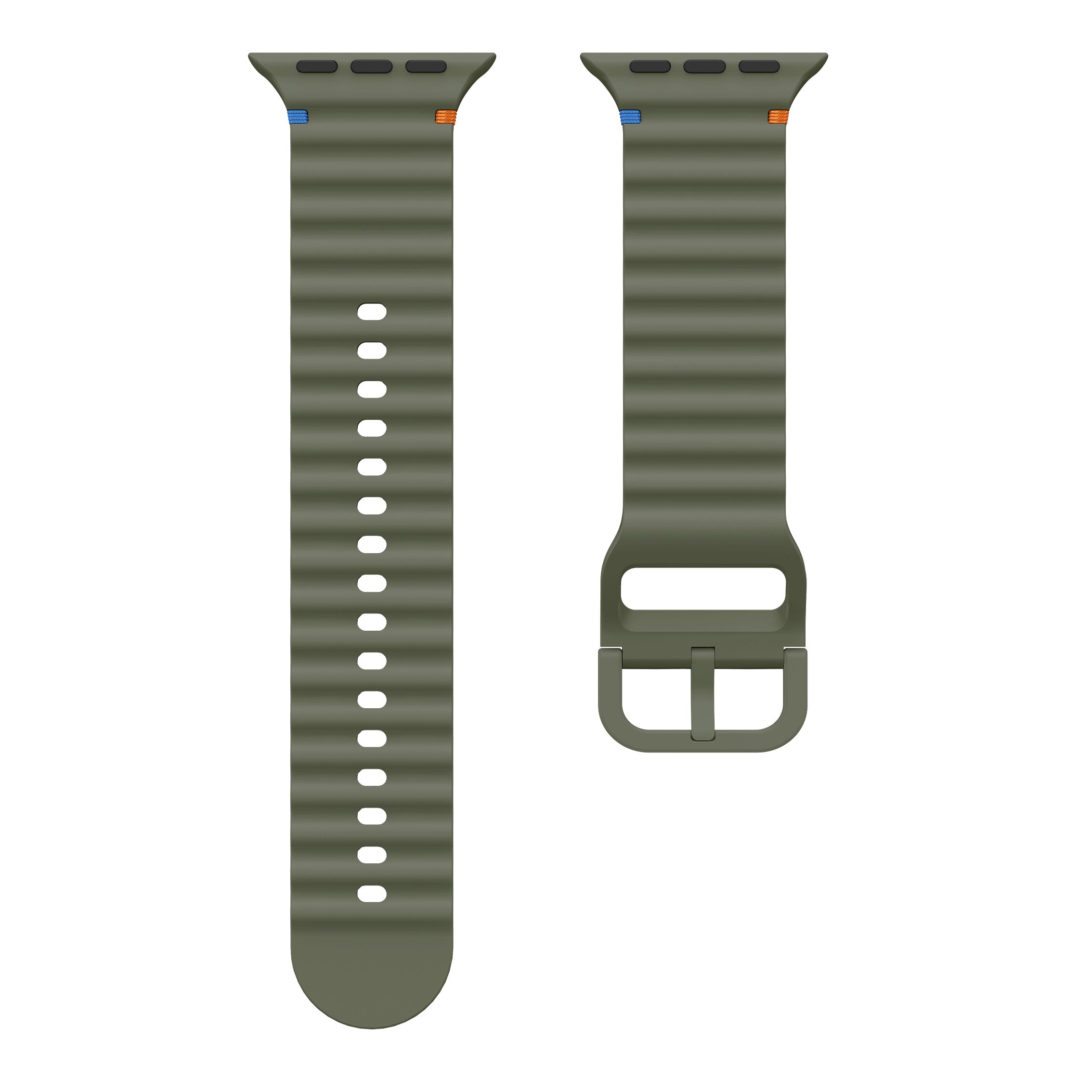 Apple Watch Ultra Wave Silicone Strap (Dark Green)