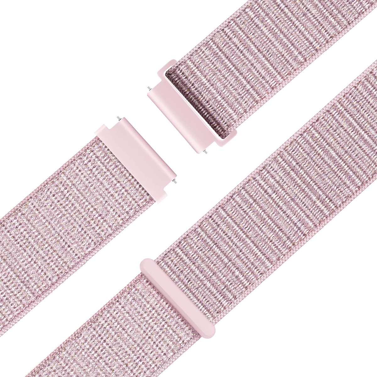 Nylon Loop Strap, pink sand, laid flat, separate parts, direct top view
