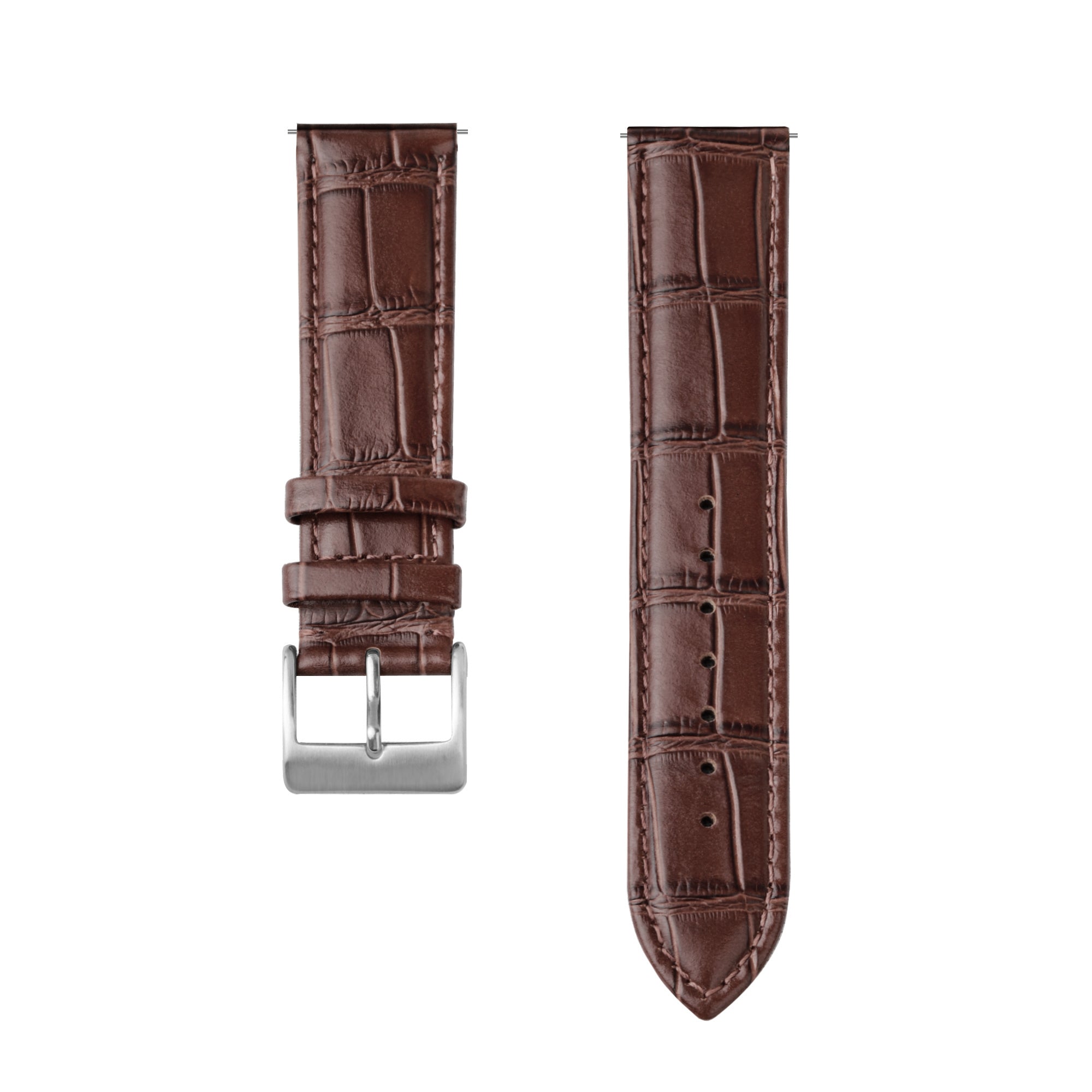 Huawei Watch GT 5 Pro - 46mm Leather Crocodile Grain Strap (Brown)