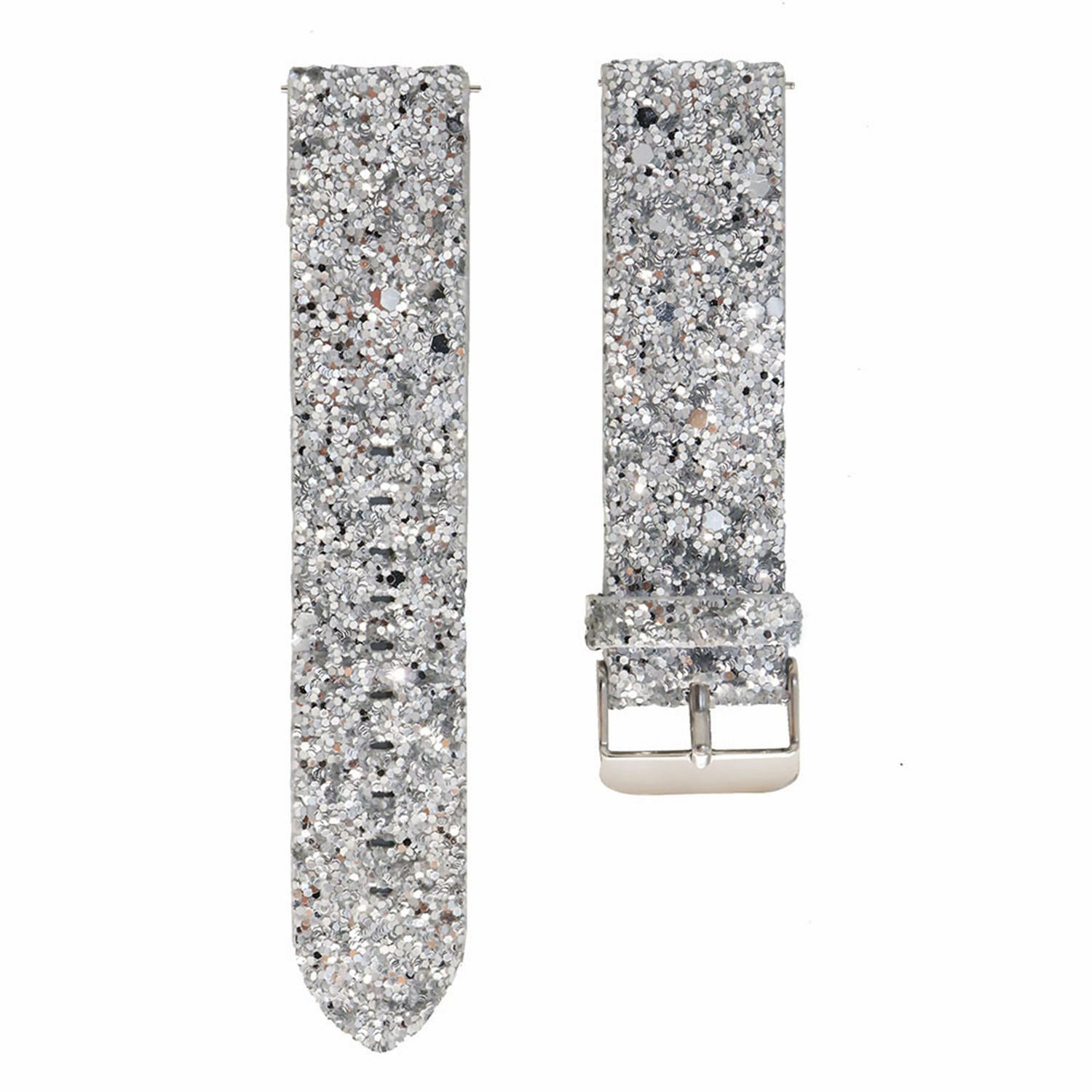 Bracelet cuir brillante Amazfit Active 2 (argent)