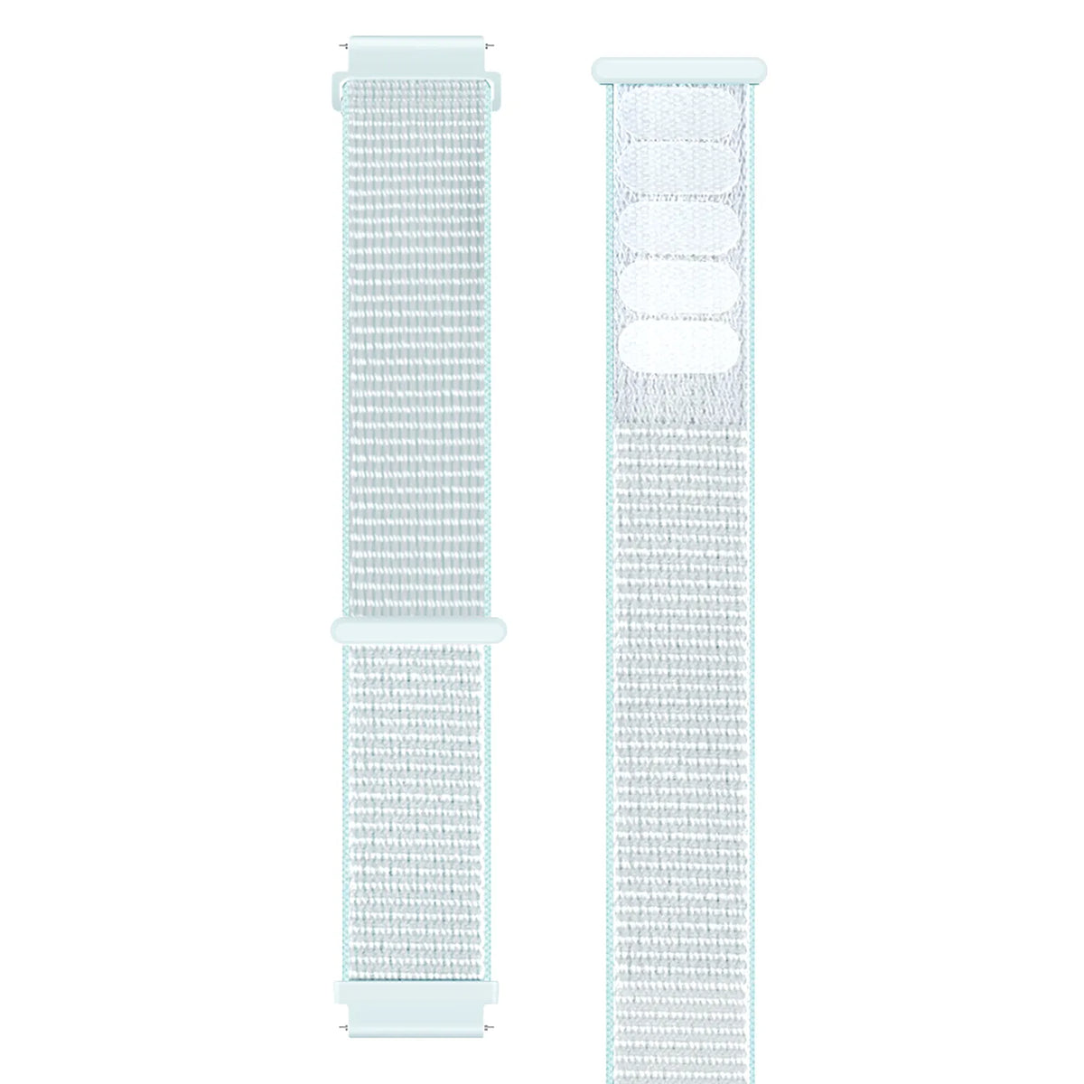 Nylon Strap, light cyan, laid flat, joined, direct top view