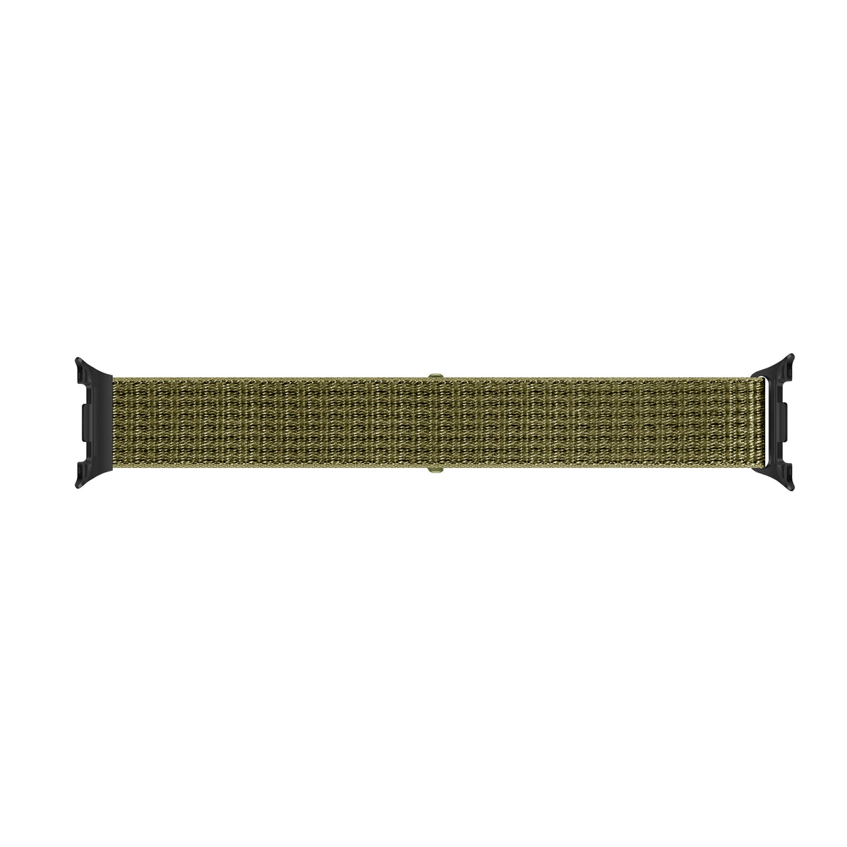 Nylon Strap, olive, laid flat, joined, direct top view