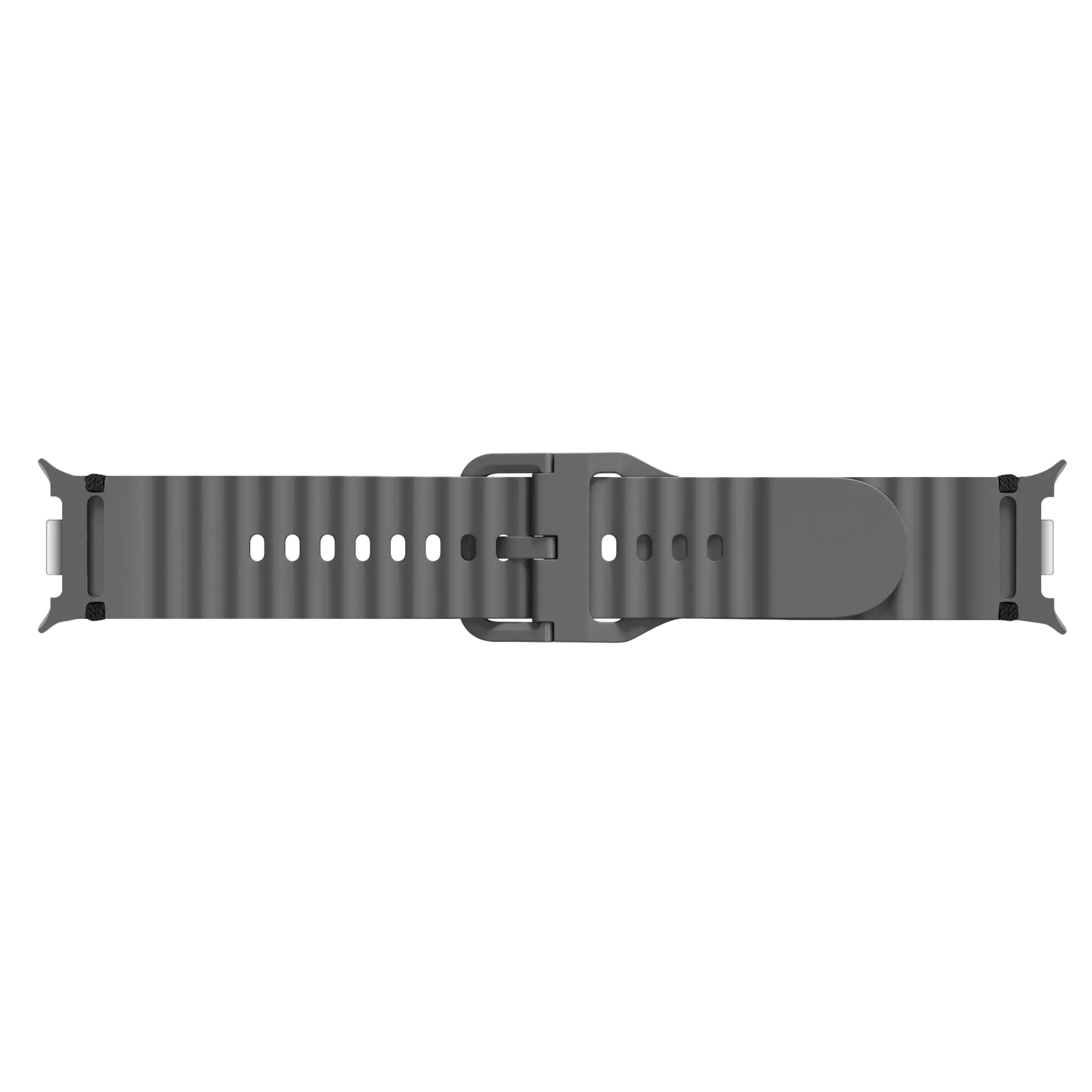 Bracelet silicone ondulé Samsung Galaxy Watch 9 - 44mm (gris foncé)