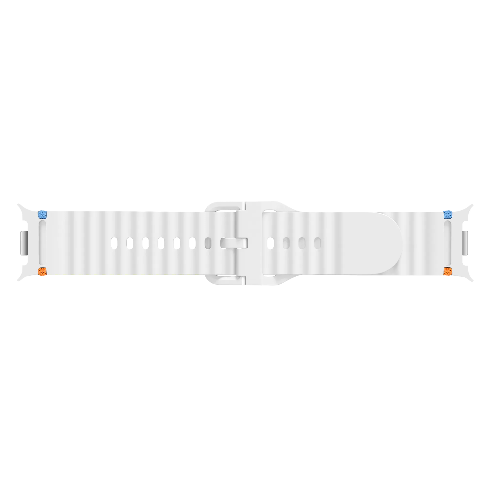 Bracelet silicone ondulé Samsung Galaxy Watch 9 - 44mm (blanc)