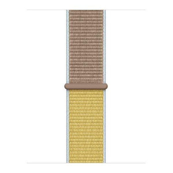 Nylon Strap, camel, laid flat, joined, direct top view