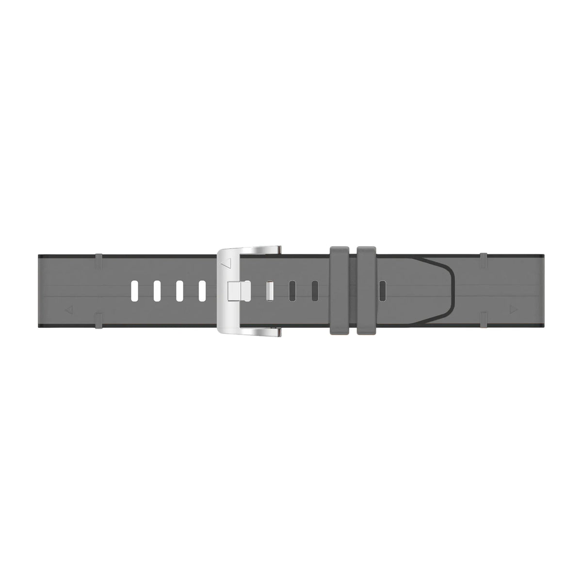 Leather Hybrid Strap, grey, laid flat, joined, direct top view