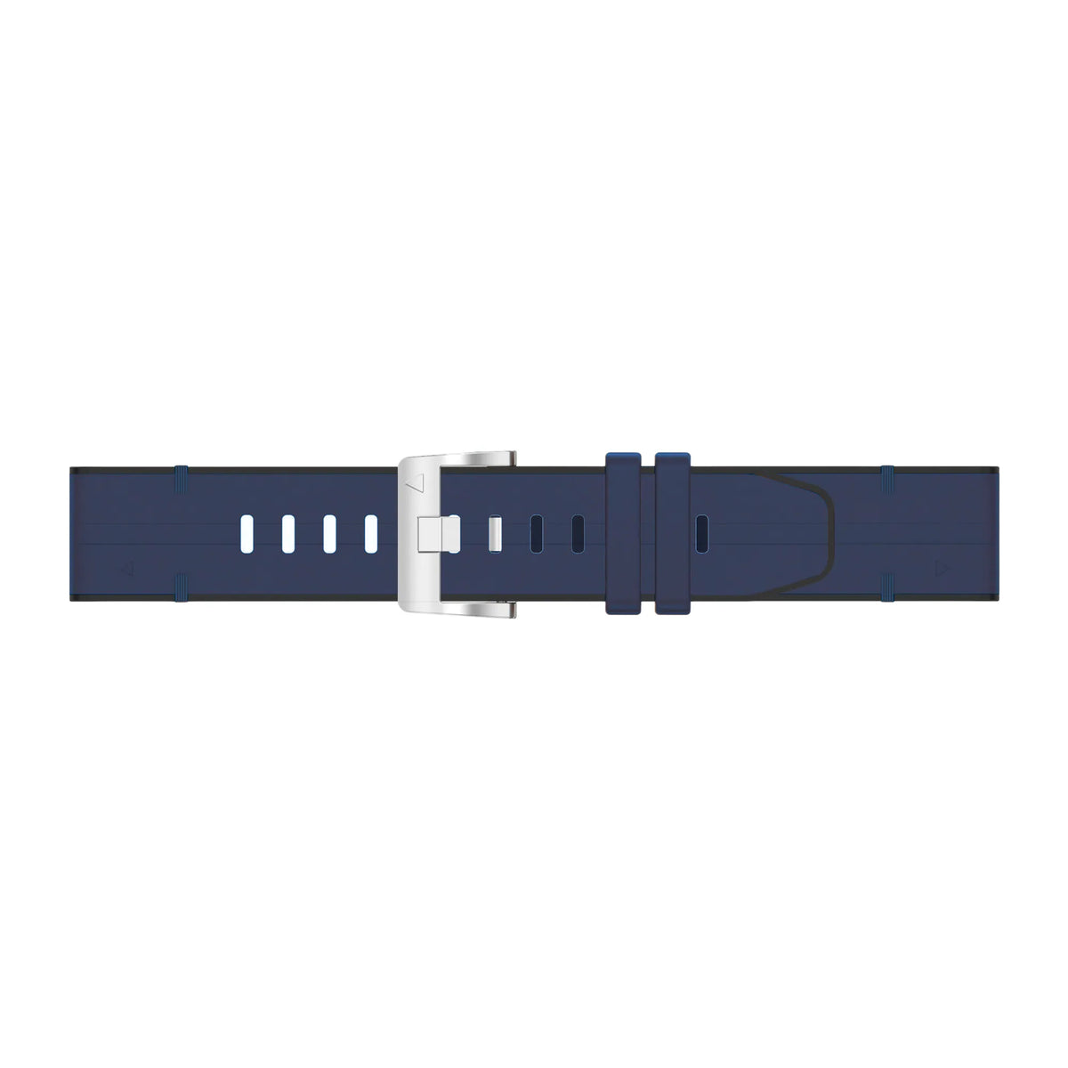 Leather Hybrid Strap, blue, laid flat, joined, direct top view