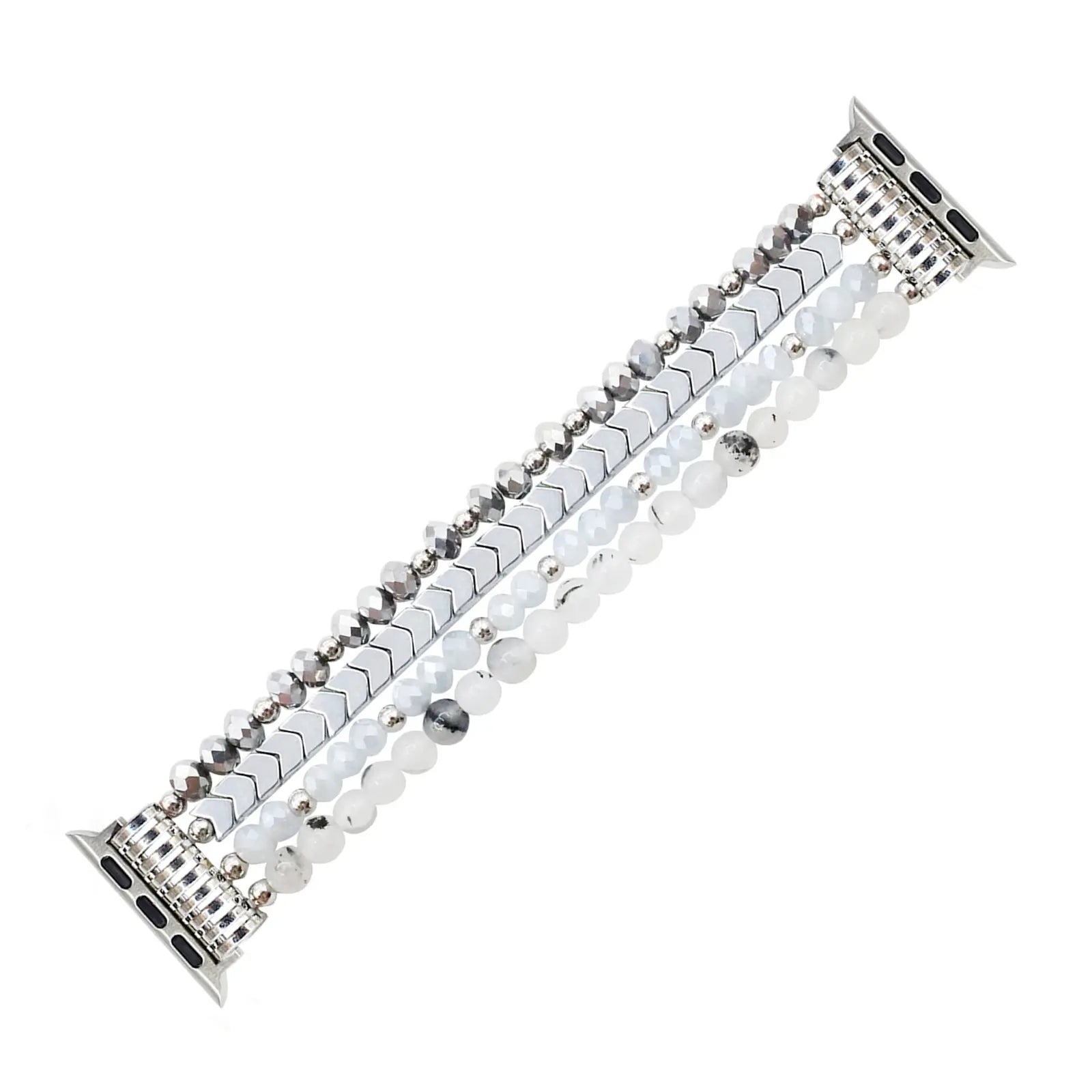 Bracelet perlée Apple Watch (argent)
