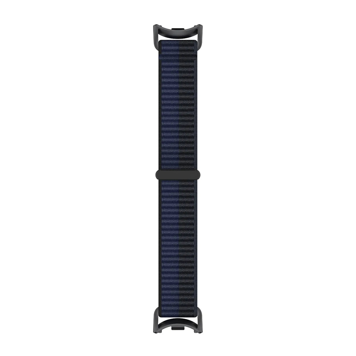 Modern Nylon Strap, dark blue, laid flat, joined, direct top view