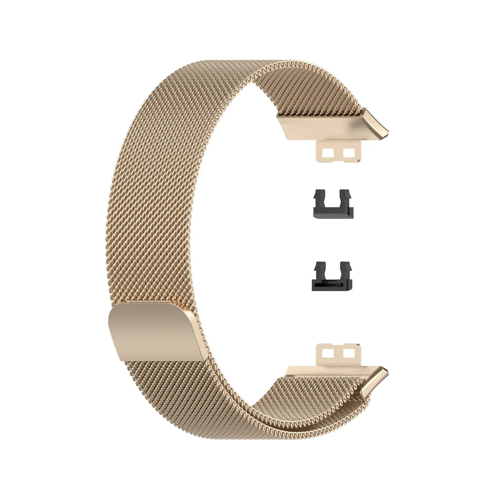 Milanese Strap, champagne, laid flat, joined, direct top view