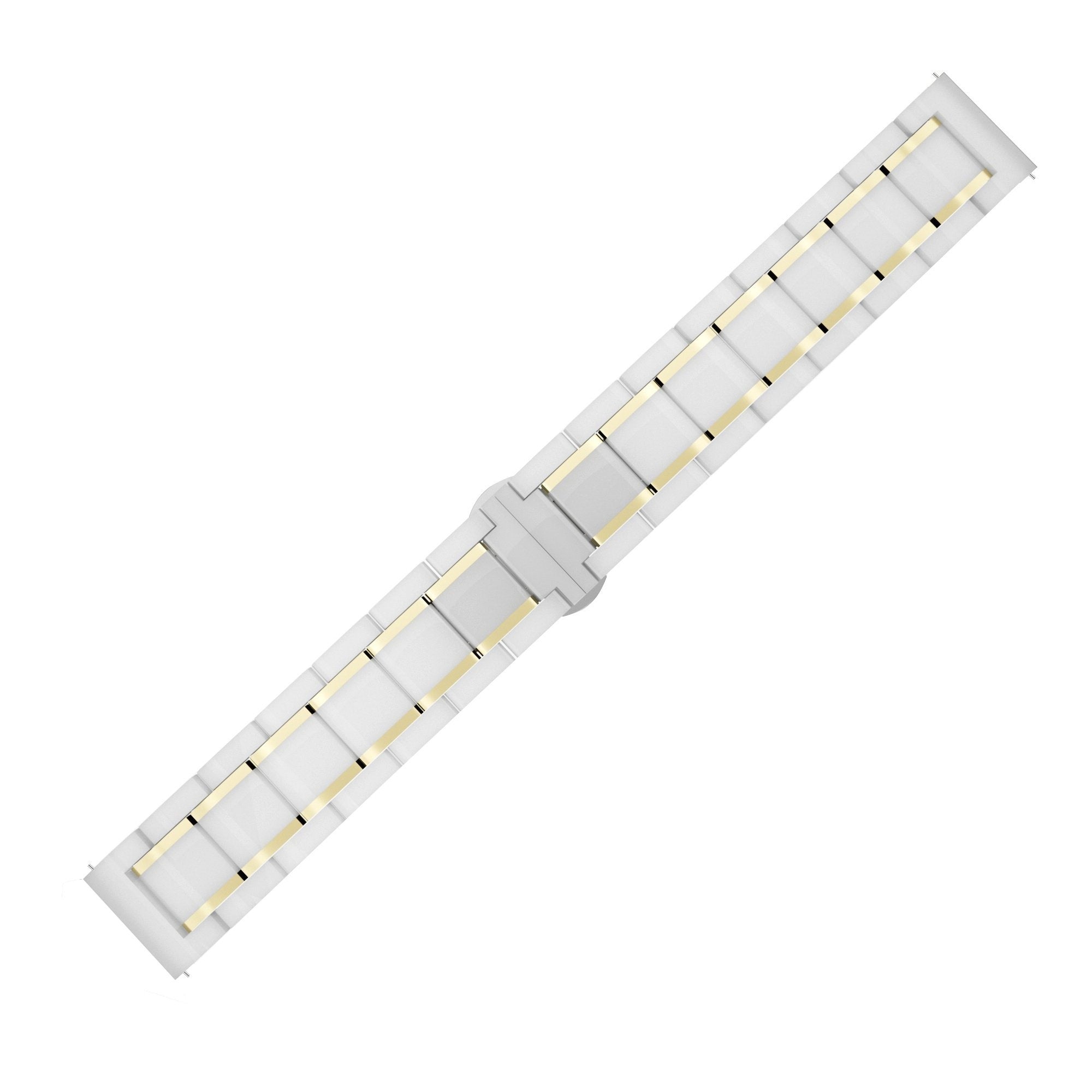 Bracelet en céramique avec maillons Samsung Galaxy Watch 5 Pro (blanc/doré)