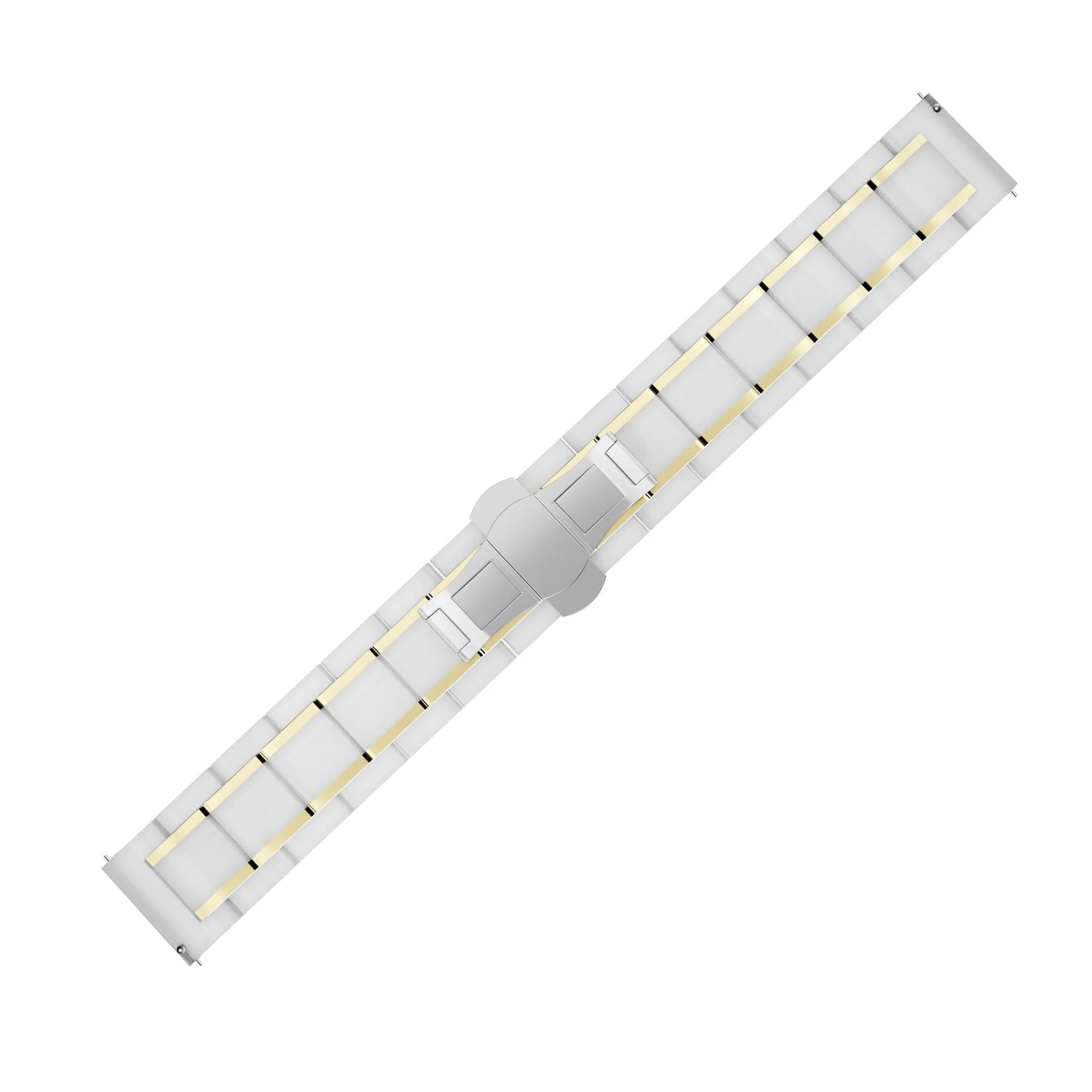 Bracelet acier et ceramique Coros Apex 2 (blanc/or)