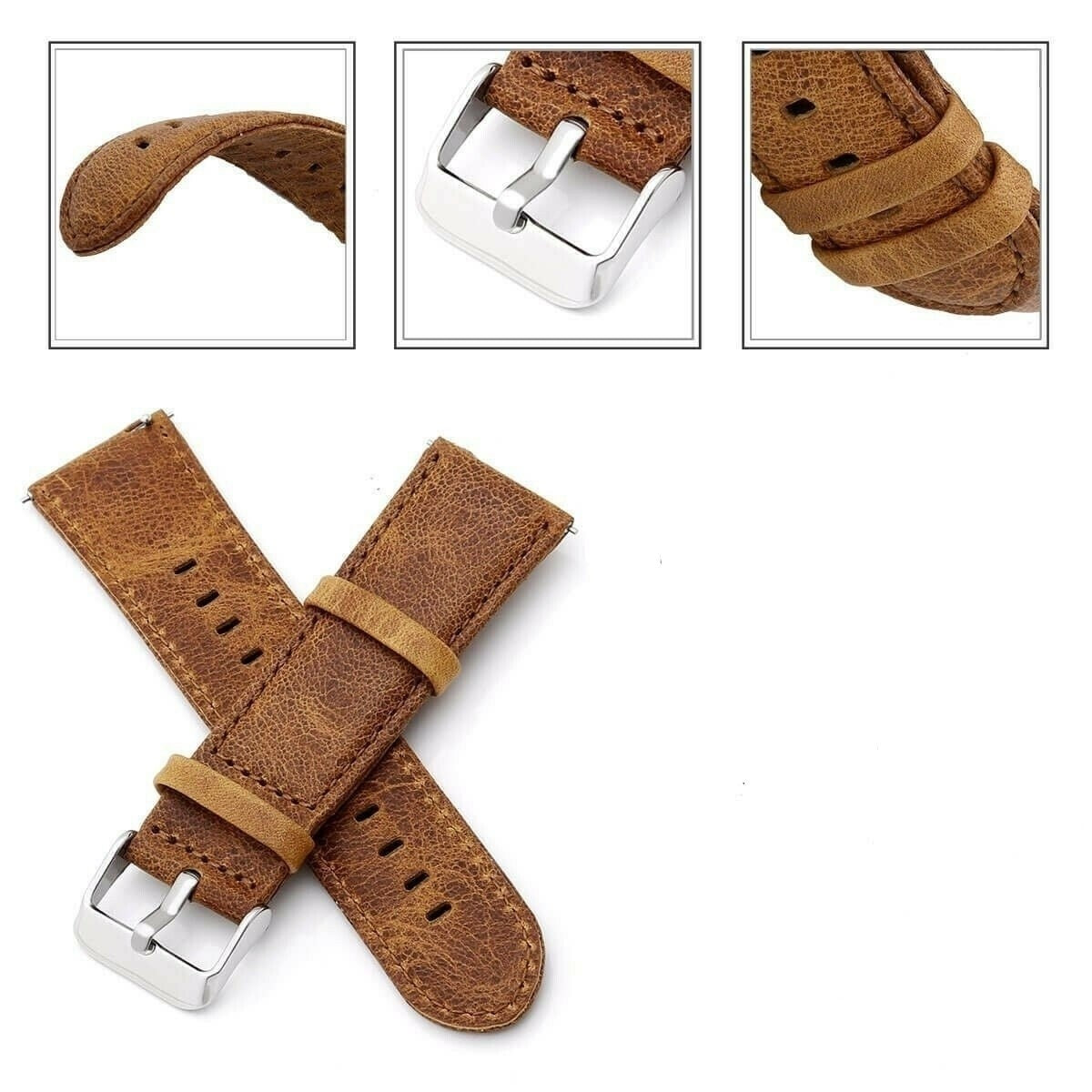 Bracelet cuir Amazfit Balance 2 (marron)