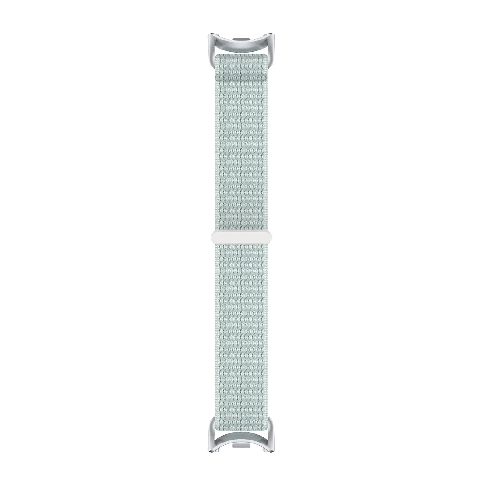 Modern Nylon Strap, cyan, laid flat, joined, direct top view